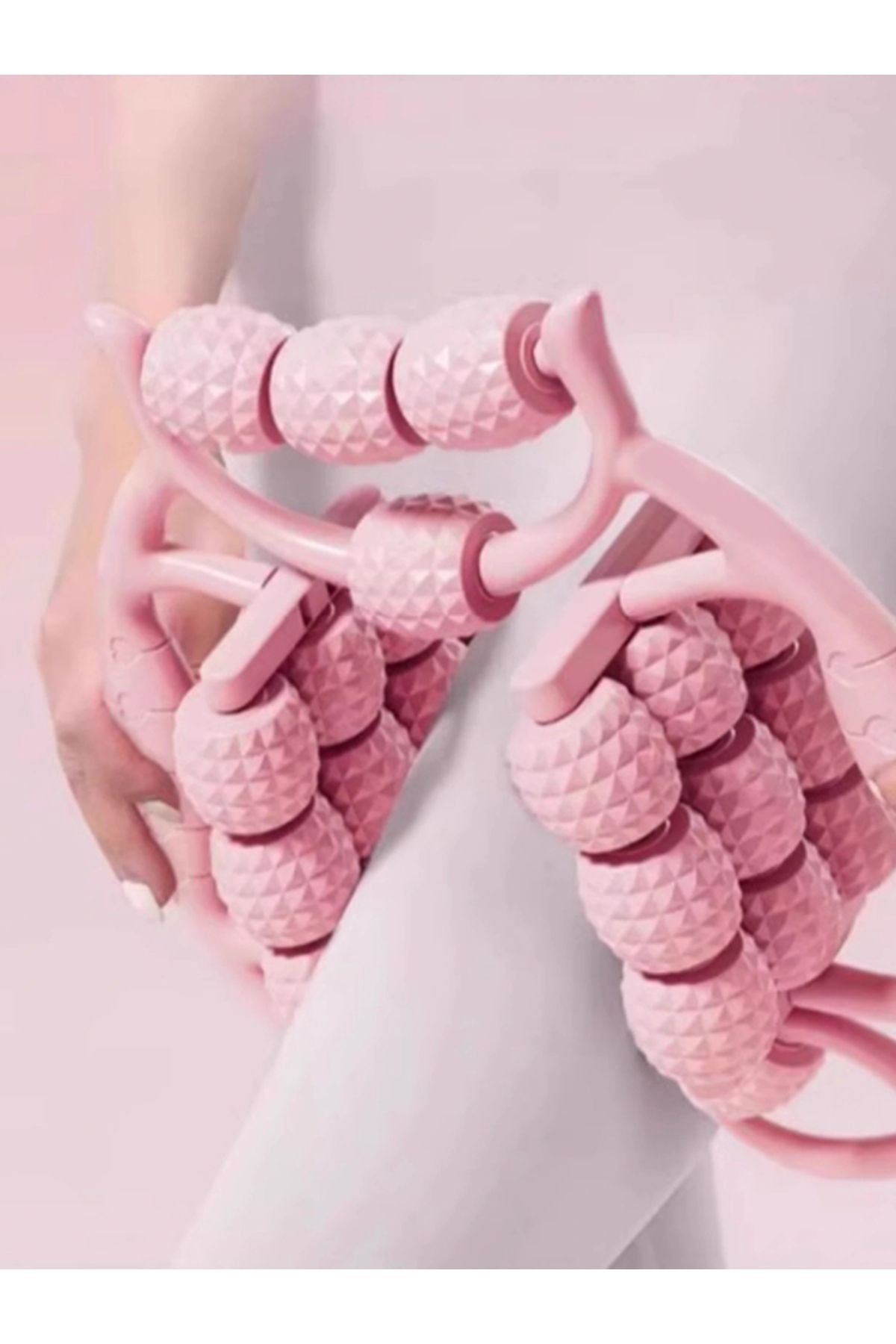 AboutThePerfect Pembe 24 Tekerlekli Bacak Sıkılaştırıcı Masaj Aleti, Rahatlatıcı ve Yenileyici