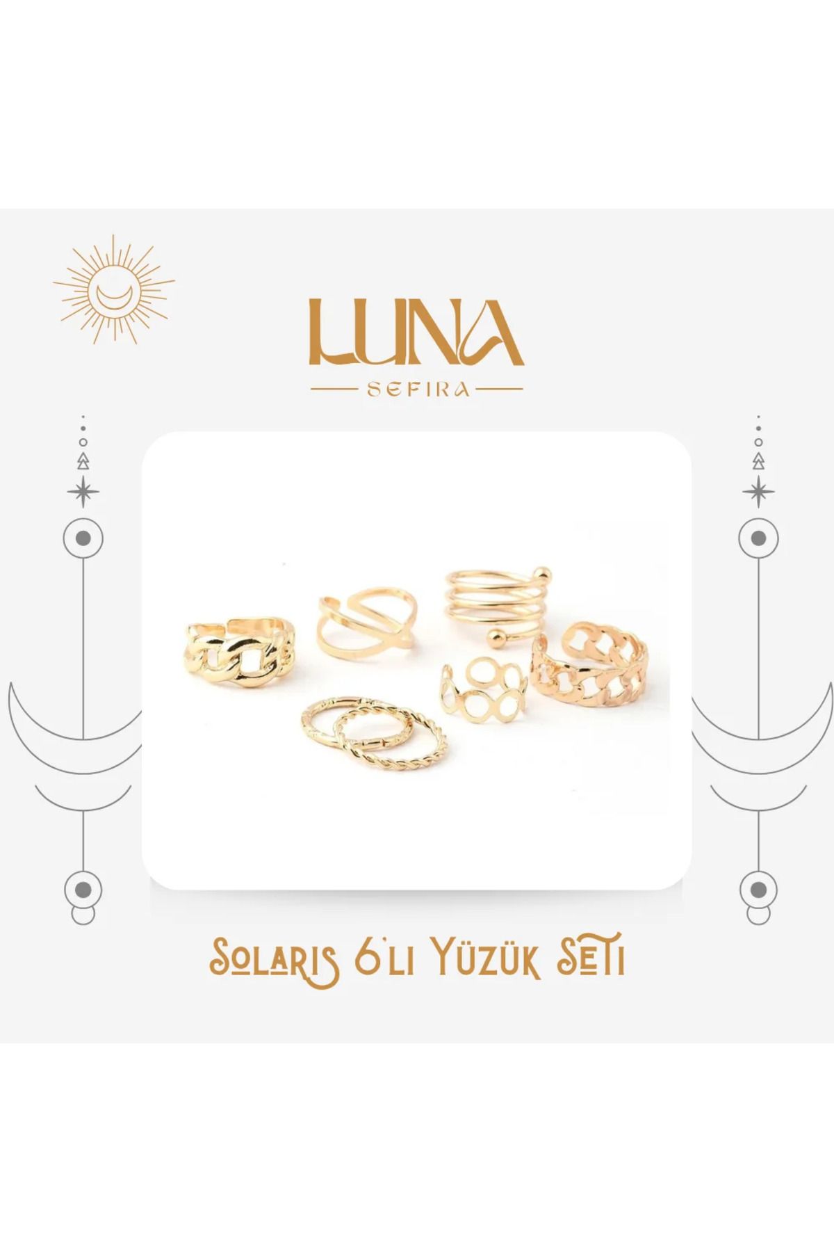 Luna Sefira Solaris 6’lı Yüzük Seti