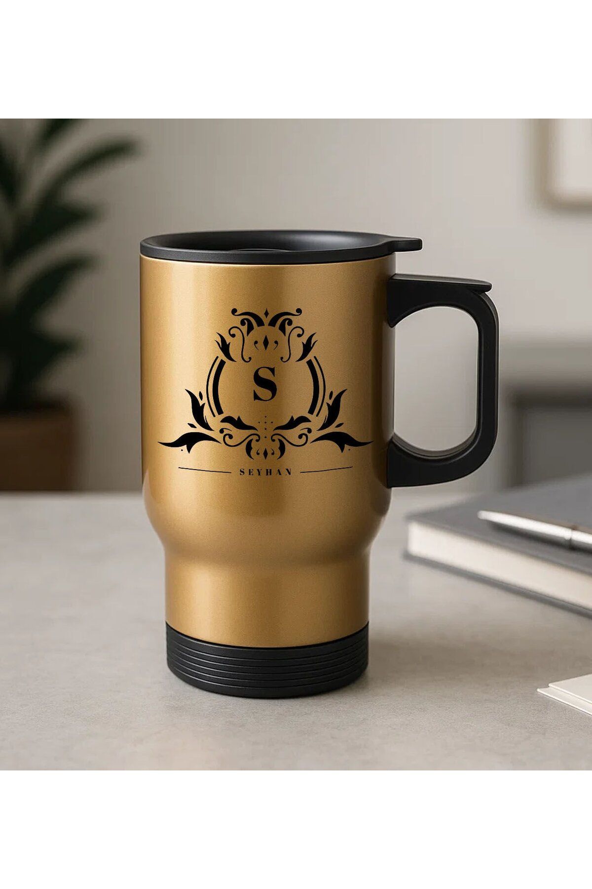 Bk Gift Kişiye Özel İsimli Kulplu Gold Çelik Bardak Termos Mug 450ml-3, Sevgiliye Hediye, Arkadaşa H