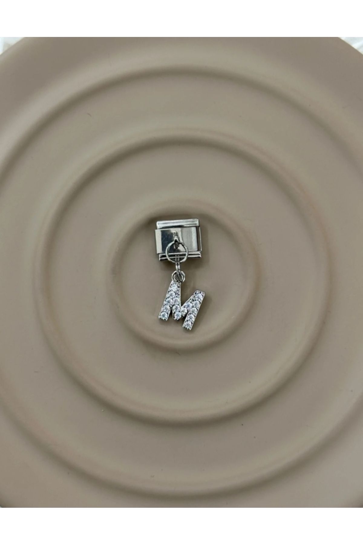 MSBTAKI Stainless Steel Italyan Charm M Harfi 316l Çelik Paslanma Ve Kararma Yapmaz