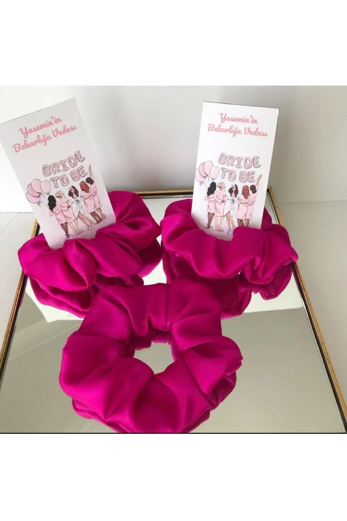nisbutik aksesuar 6'lı set Bekarlığa Veda, Scrunchie Toka Seti, Kına Gecesi, Bağlamalı Toka