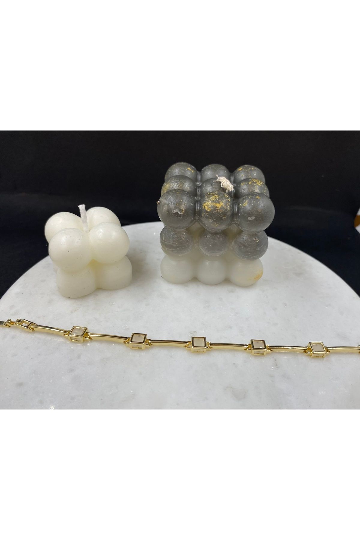 Byoz store 14k altın kaplama taş ayarlanabilir gold bileklik