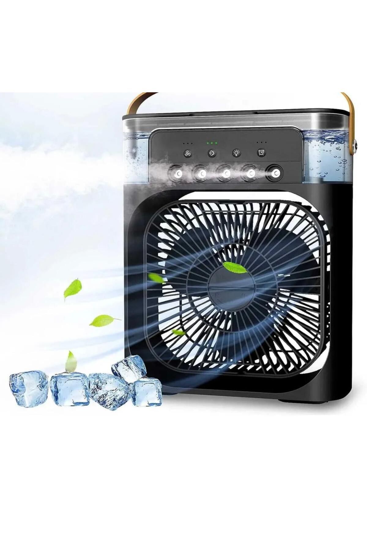 YzHome Soğuk Buhar ve Buzlu Hava Soğutucu Zamanlayıcı Hava Nemlendirici Mini Klima Fan Vantilatör Şarjlı