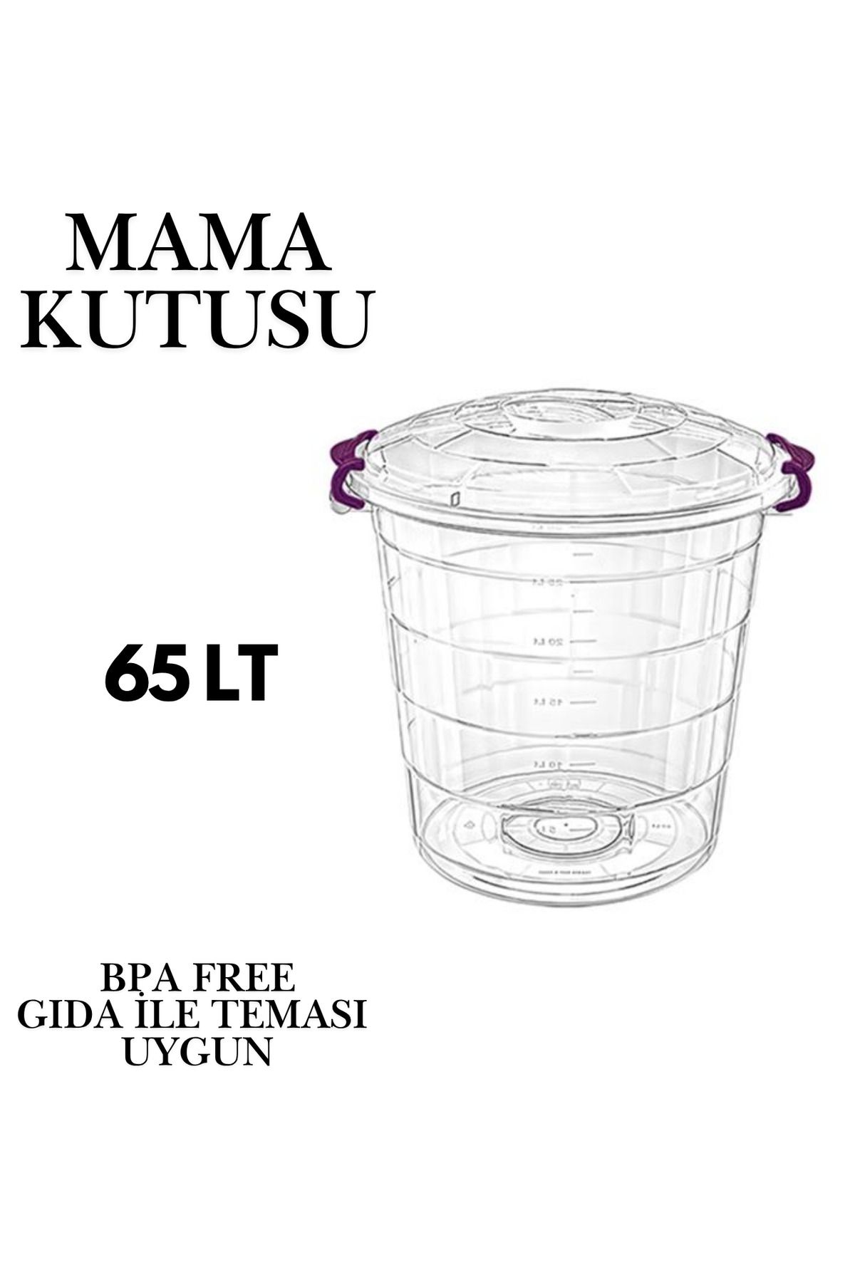 Loremp Kedi Köpek Büyük Boy Mama Kovası 65 Lt