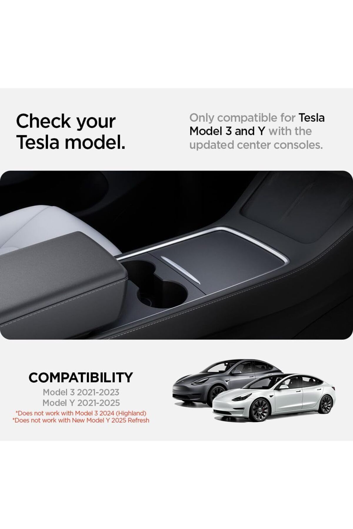 Spigen-Center Console Organizer Tray Carbon Edition for Tesla Model 3 and Model Y with Smooth Slide 2