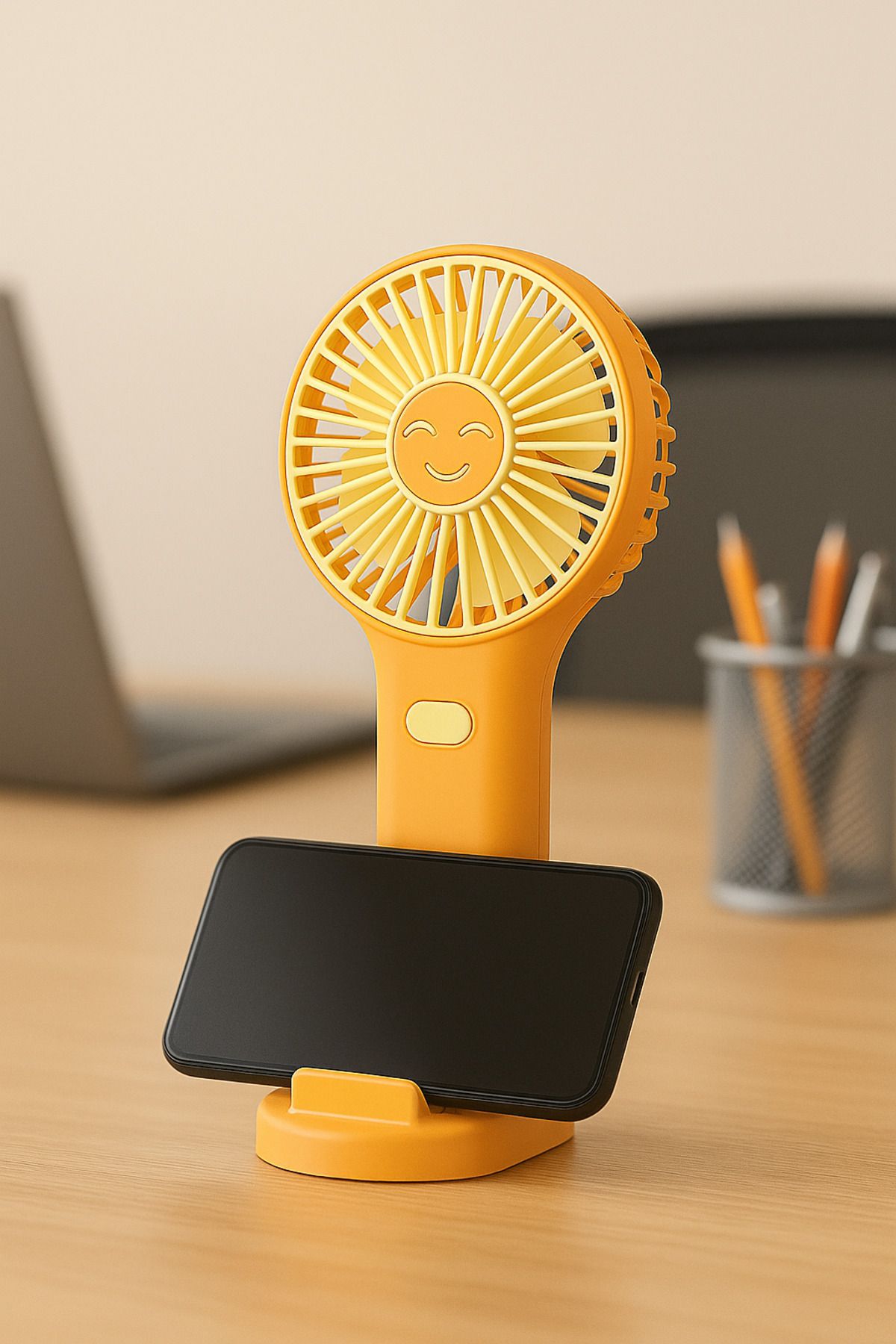 SNA Taşınabilir USB Şarjlı Masaüstü Mini Fan Telefon Tutacağı Güçlü Hava 3 Kademeli Fan vantilatör