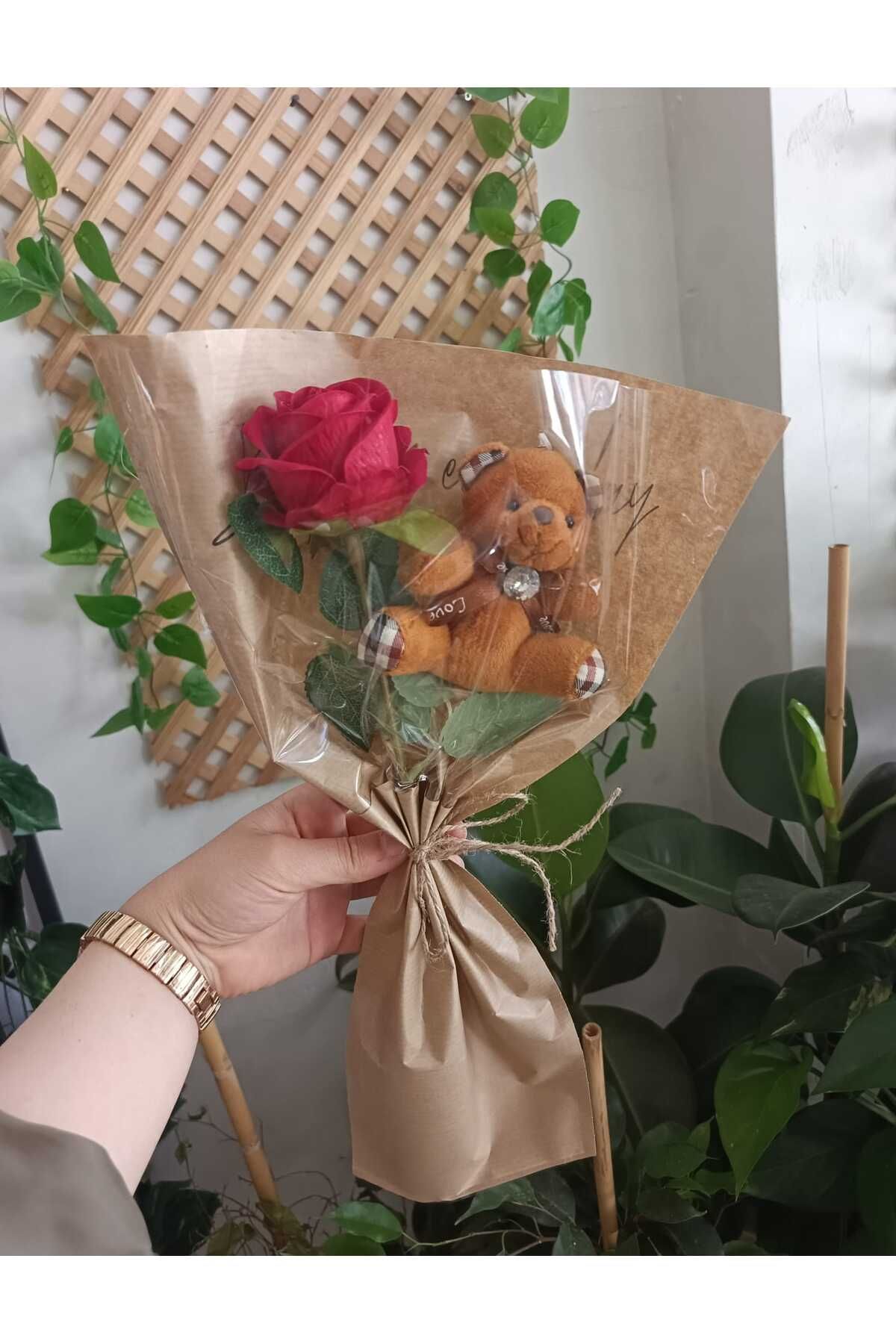 Buket Solmayan Tekli Gül