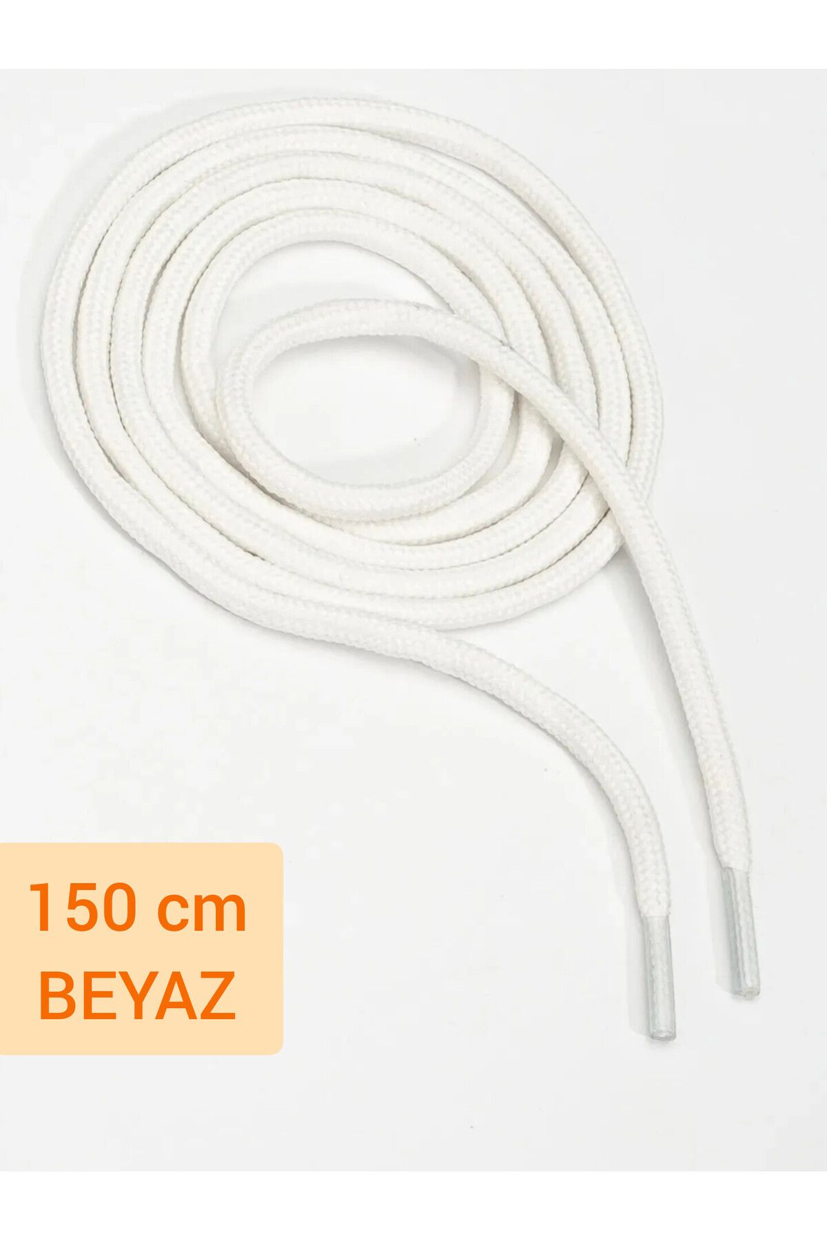 AiryFooT Beyaz Yuvarlak Polyester Spor Ayakkabı Ve Bot Bağcığı 150 Cm 1 Çift
