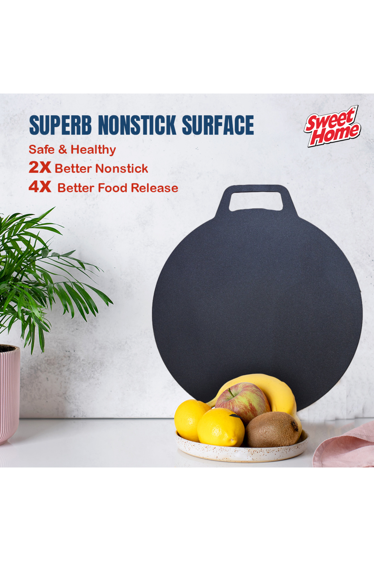 صينية كريب مسطحة غير لاصقة مقاس 35 سم، صينية ألومن...