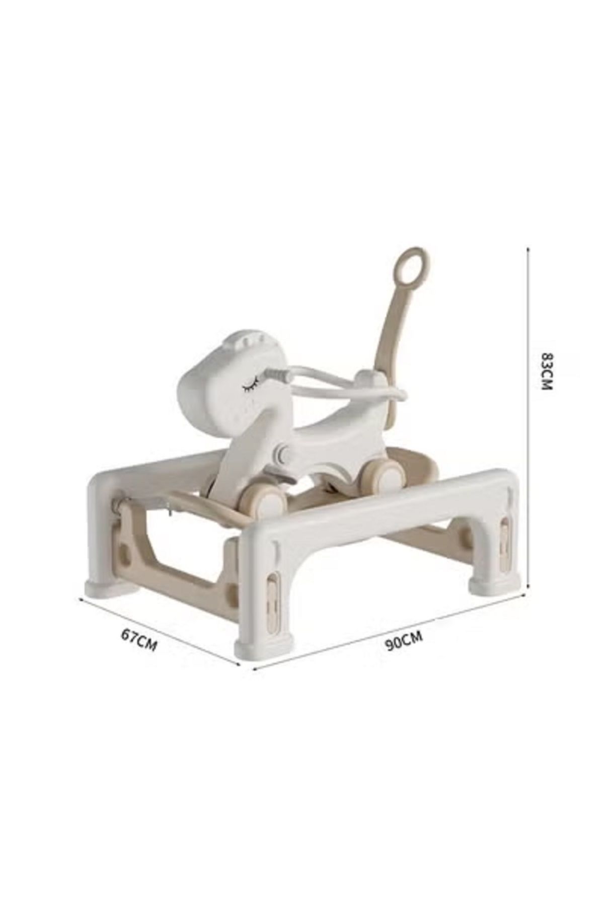 FULLJOY-Rocking Horse with Backrest for Toddlers with Detachable Balance Board and Footrest 3 in 1 5