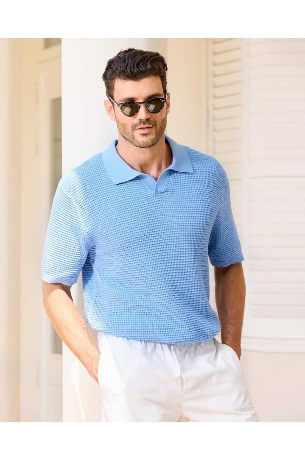 youknitwear you Dakota %100 Pamuk Polo Yaka Triko T-shirt