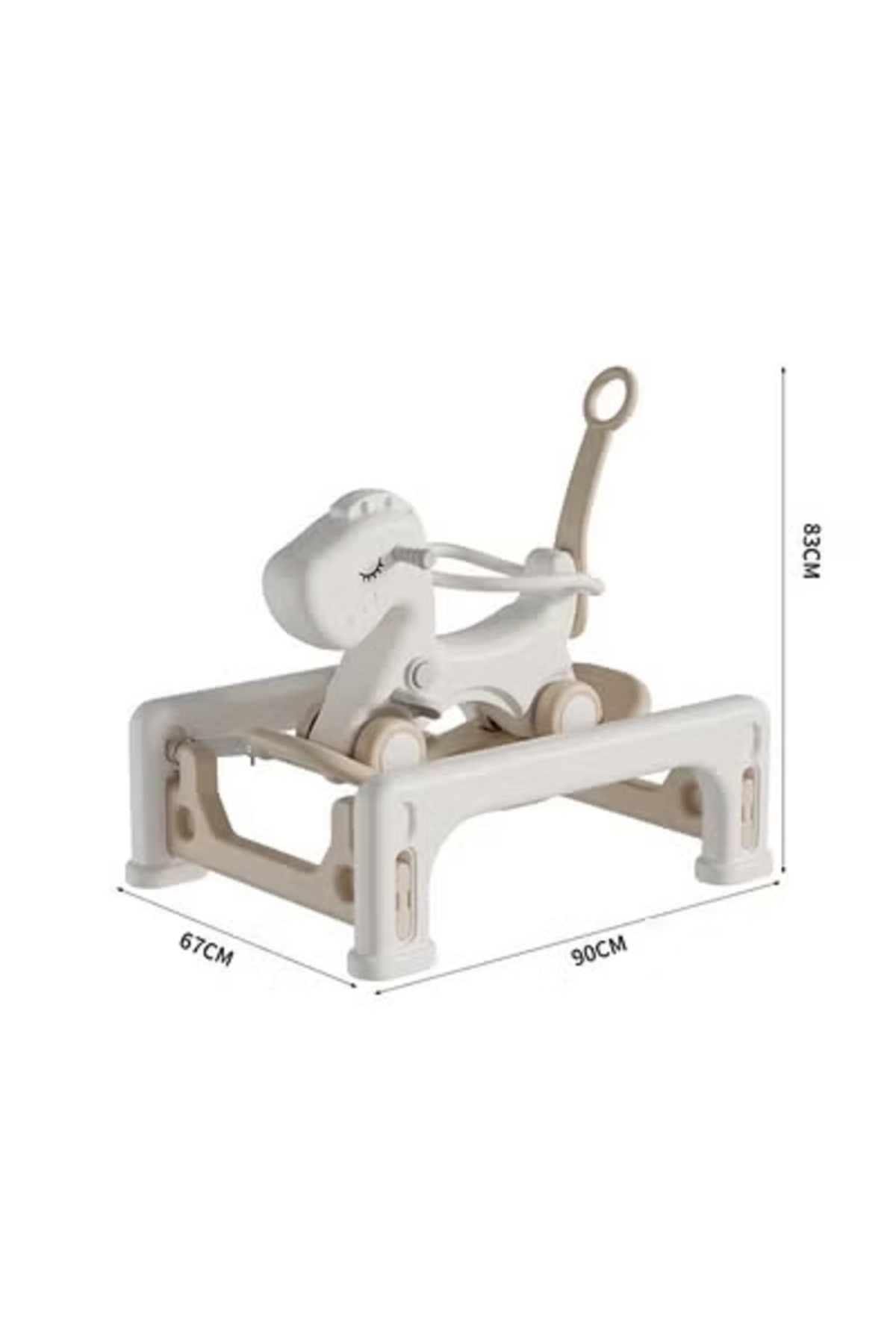 FULLJOY-Rocking Horse with Backrest for Toddlers with Detachable Balance Board and Footrest 3 in 1 5