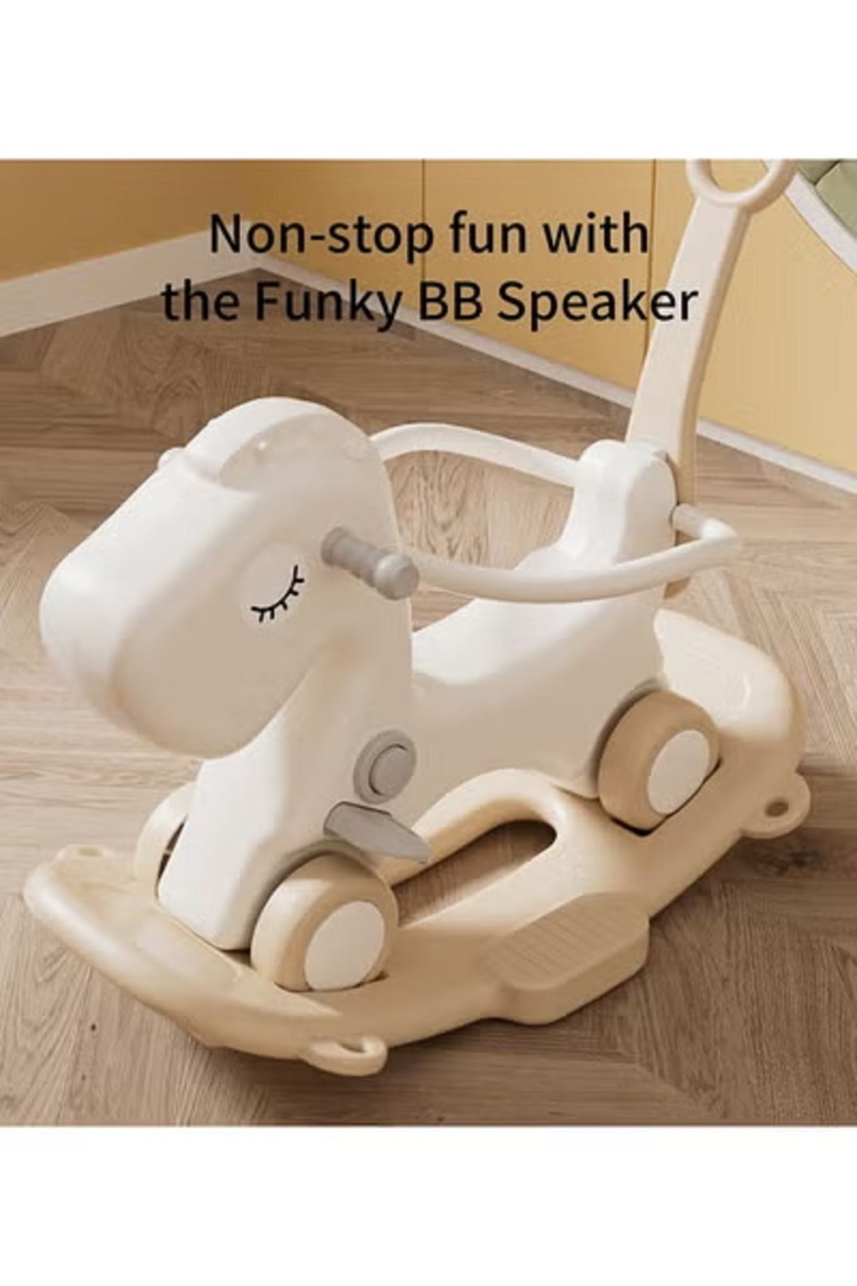 FULLJOY-Rocking Horse with Backrest for Toddlers with Detachable Balance Board and Footrest 3 in 1 2