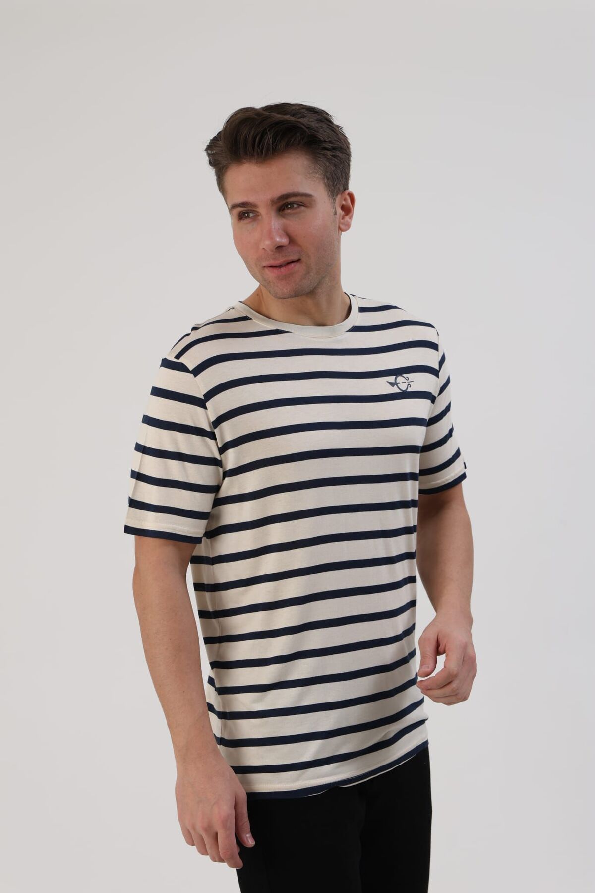 Fibula Moda Çizgili Erkek T-Shirt