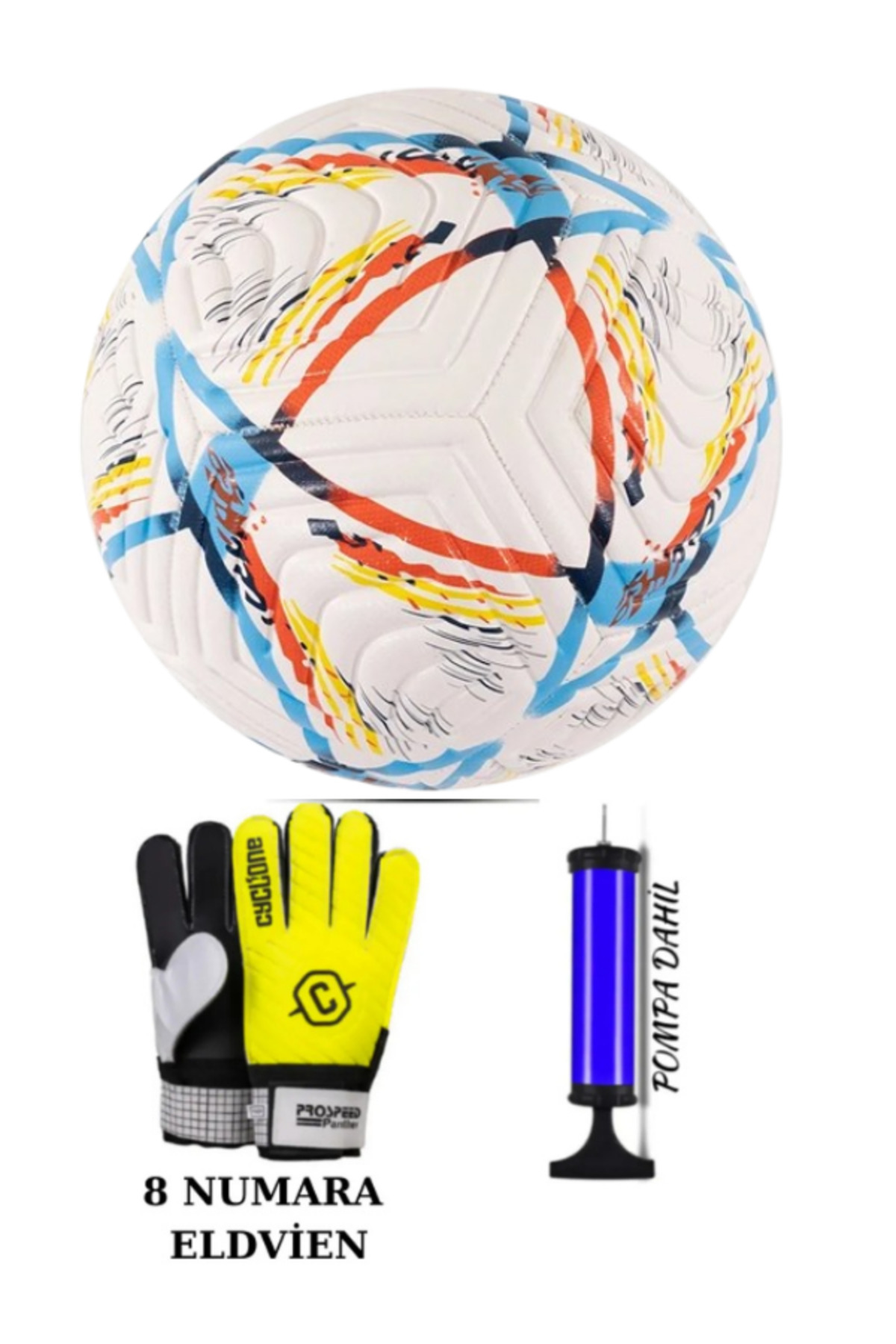 Janissary 8 Numara Eldiven + Dünya Kupası Tasarımlı Futbol Topu Dikişli ( 8 NUMARA KALECİ ELDİVENİ )