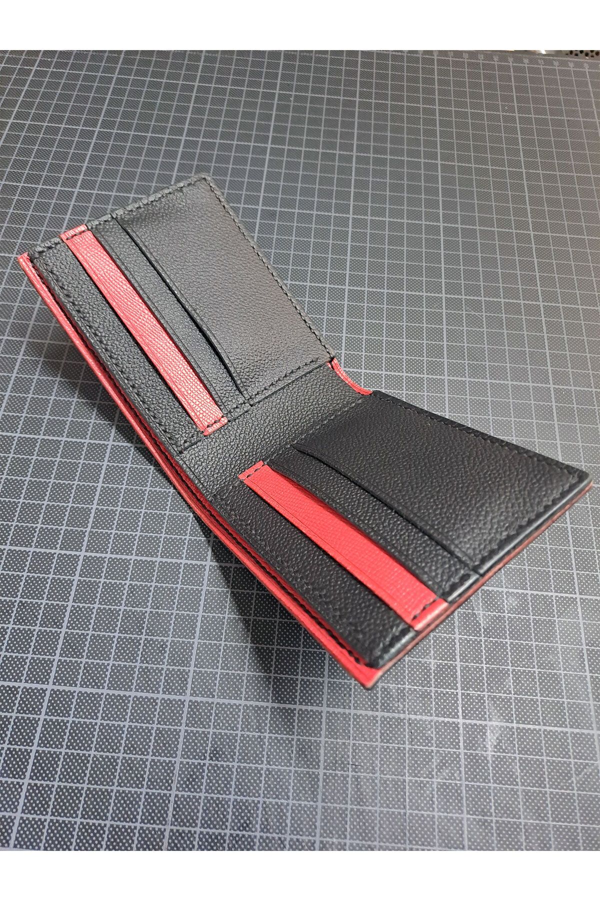 heyecanleather El Yapımı Gerçek Deri Premium Erkek Siyah Klasik Kartlık Cüzdan MG3189