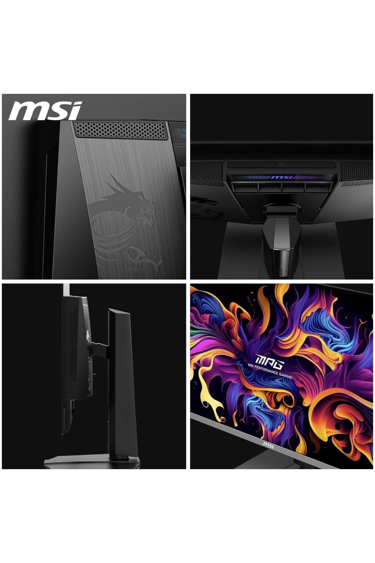 MSI-MSI MPG 26.5" Gaming Monitor QD-OLED, UHD, 240Hz, 0.03ms, Pivot, HDMI/DP, Black 5
