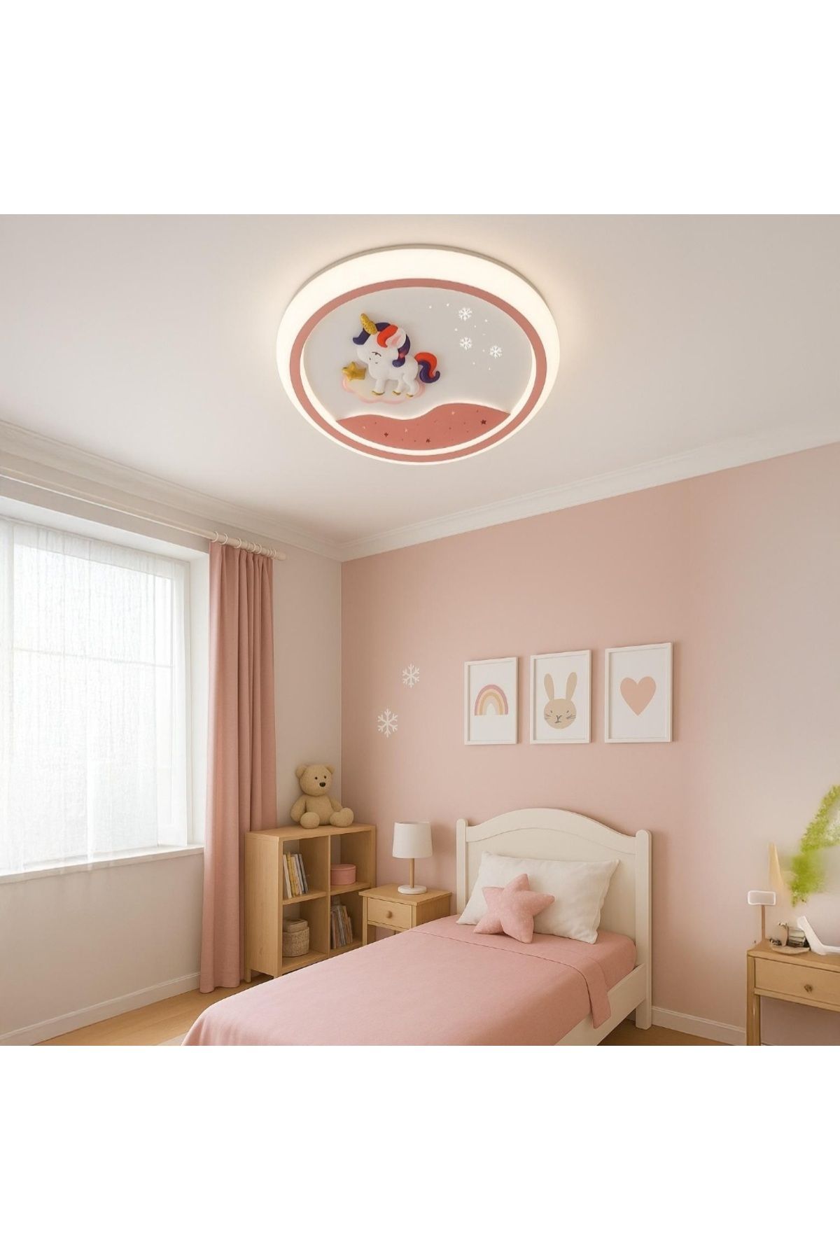 Vera Lighting Kız Çocuk Odası Plafonyer Led Avize Kumandalı 3 Renk