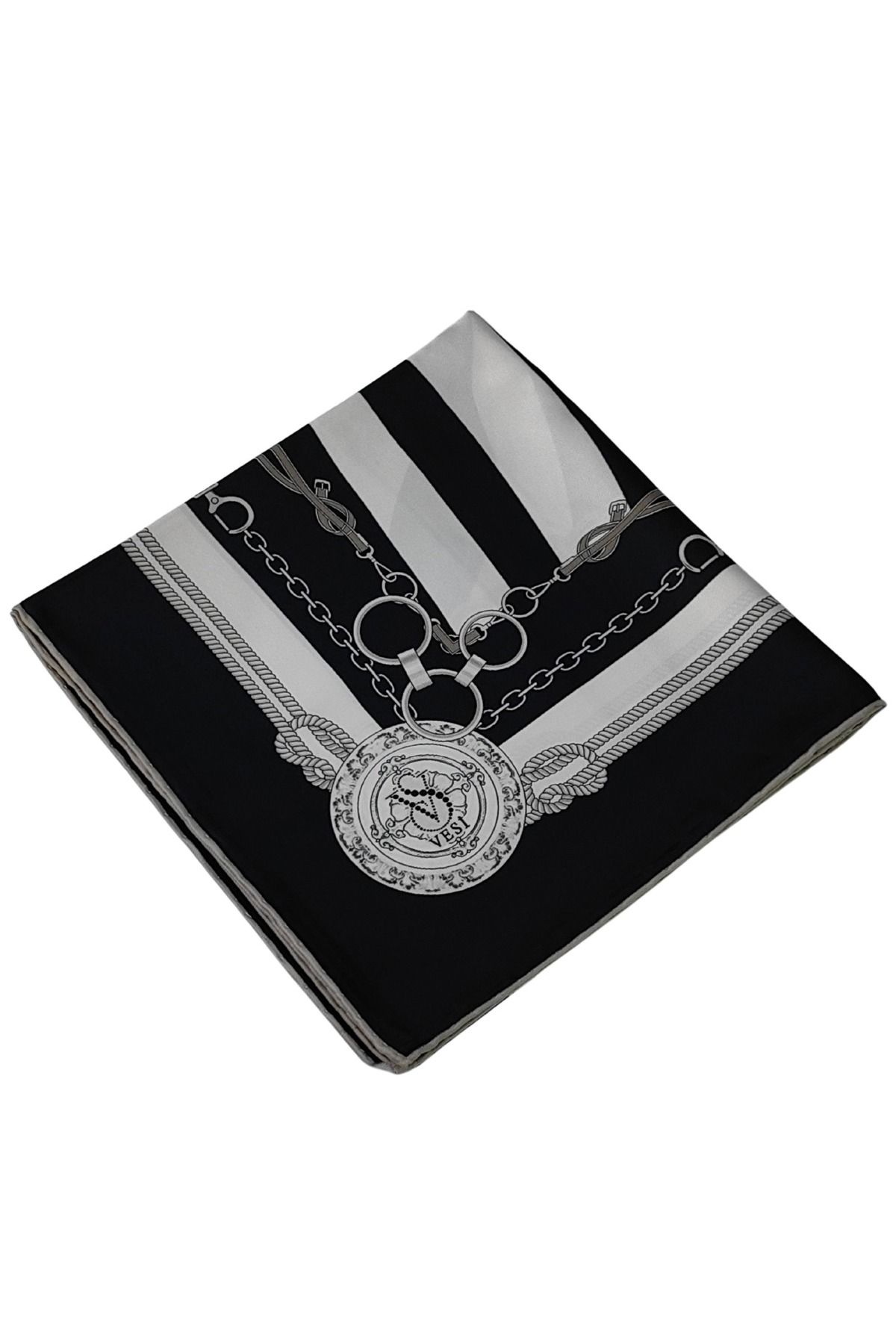 mim eşarp VESİ Eşarp Zincir Desenli Sport Twill Eşarp 120x120 cm