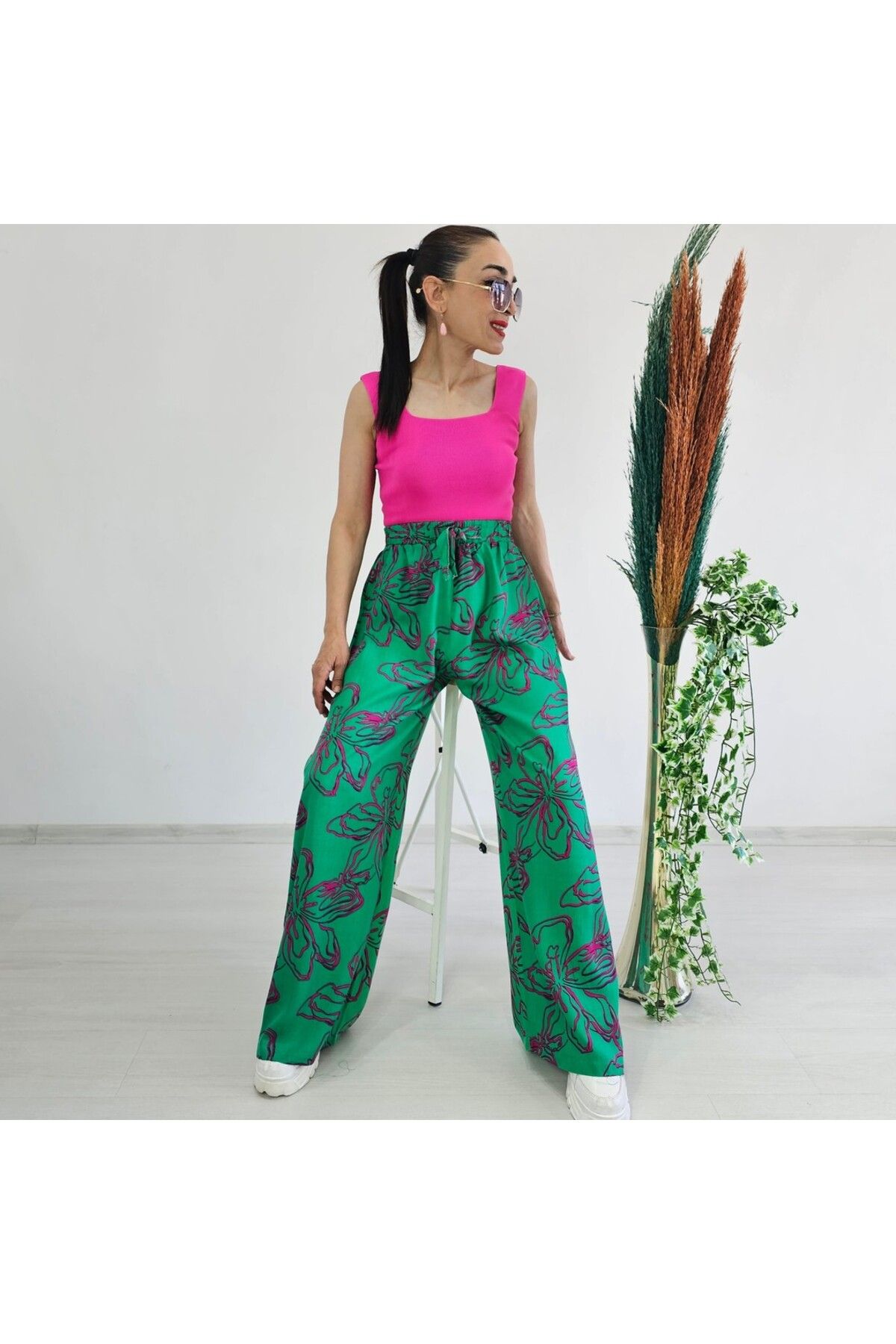 6 butik altı üstü butik Yeni Sezon Cepli Viskon Pantolon