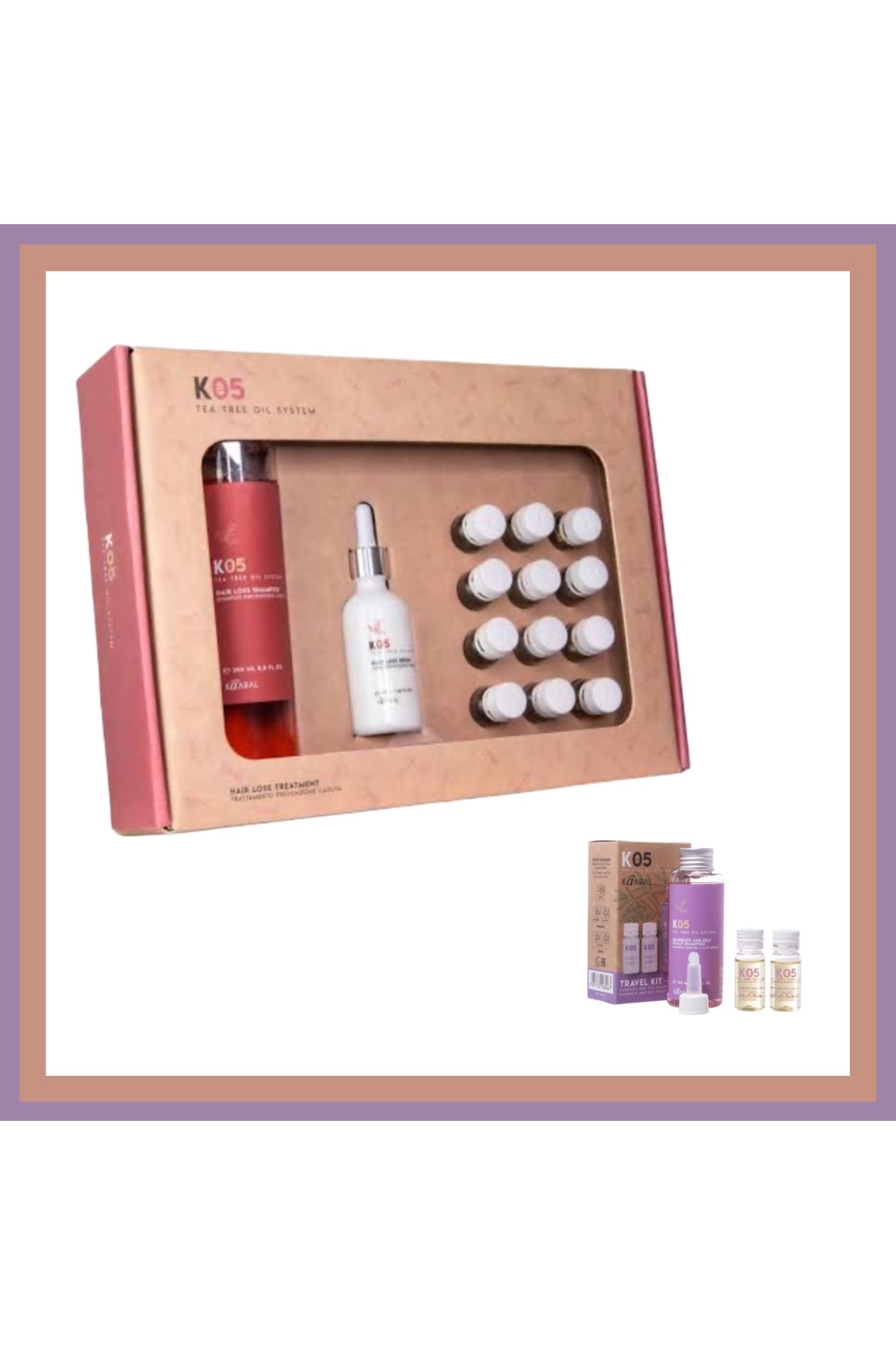 Kaaral K05 Tea Tree Oil Saç Dökülmesine karşı Set 250ml + Yağlı Saç Dandruff and Oily Scalp Kit