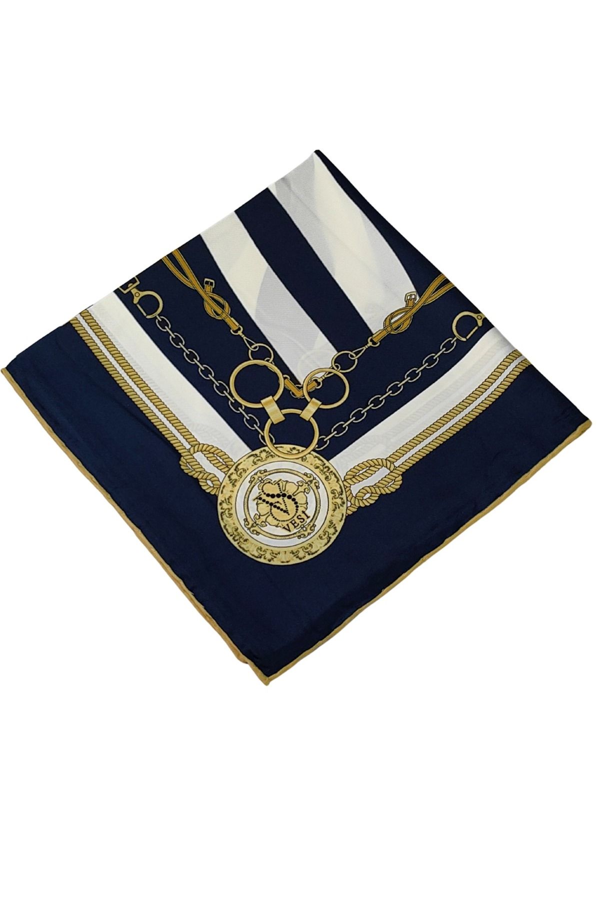 mim eşarp VESİ Eşarp Zincir Desenli Sport Twill Eşarp 120x120 cm