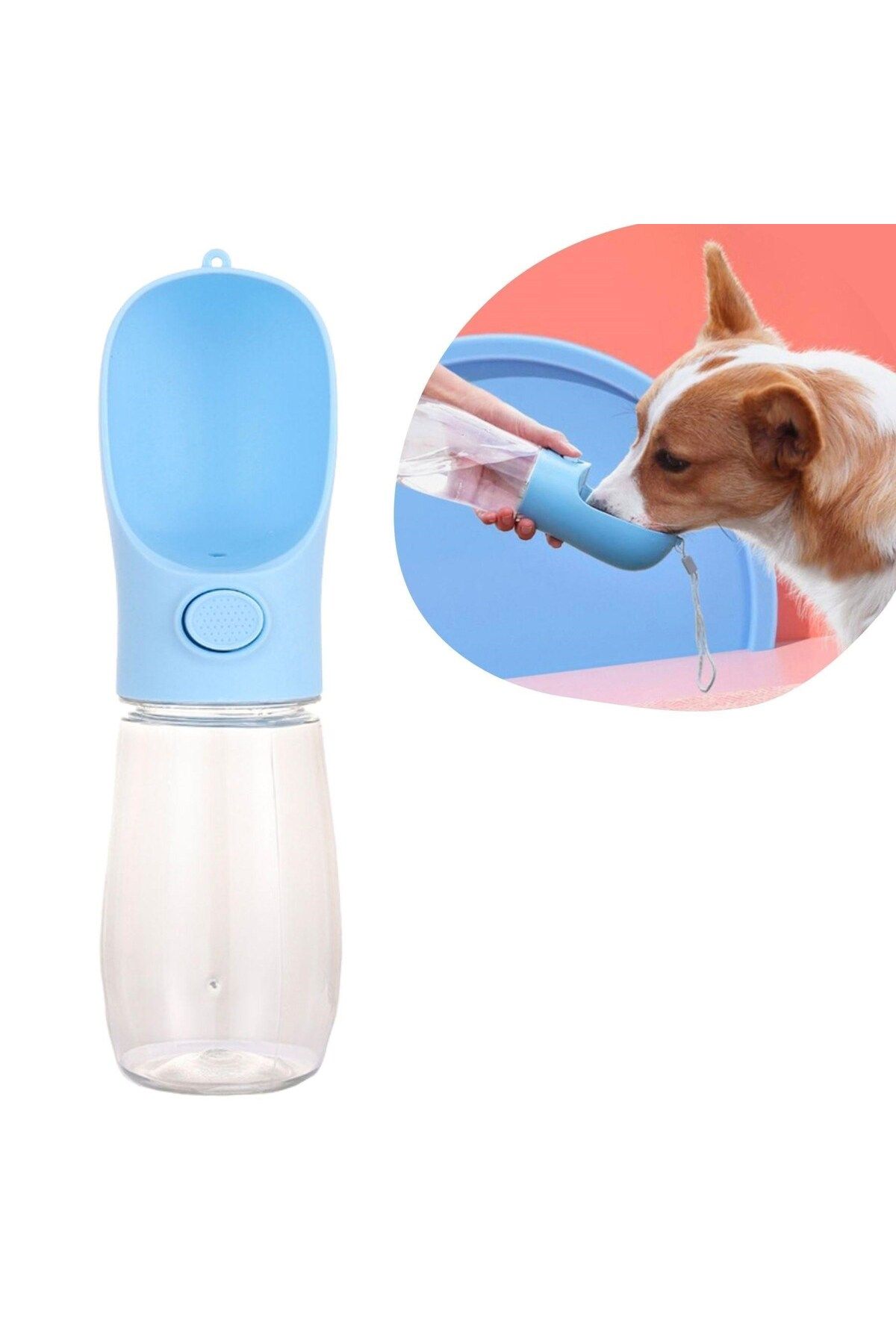 Hobibahçem HOBİBAHÇEM® 450 ml Taşınabilir Butonlu Evcil Hayvan Suluğu