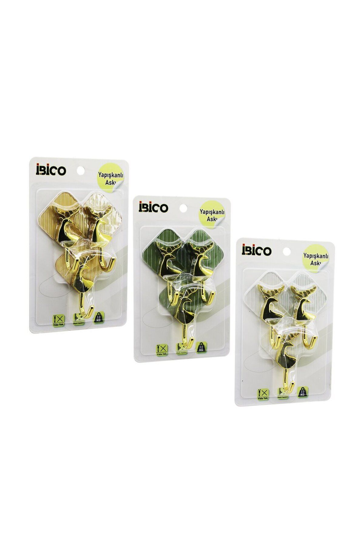 Zayla 3PCS GOLD - GEYİK FİGÜR KROM GÖRÜNÜM PLASTİK ASKI YAPIŞKANLI=MİKA KRİSTAL PLAKA 3KG (5165)