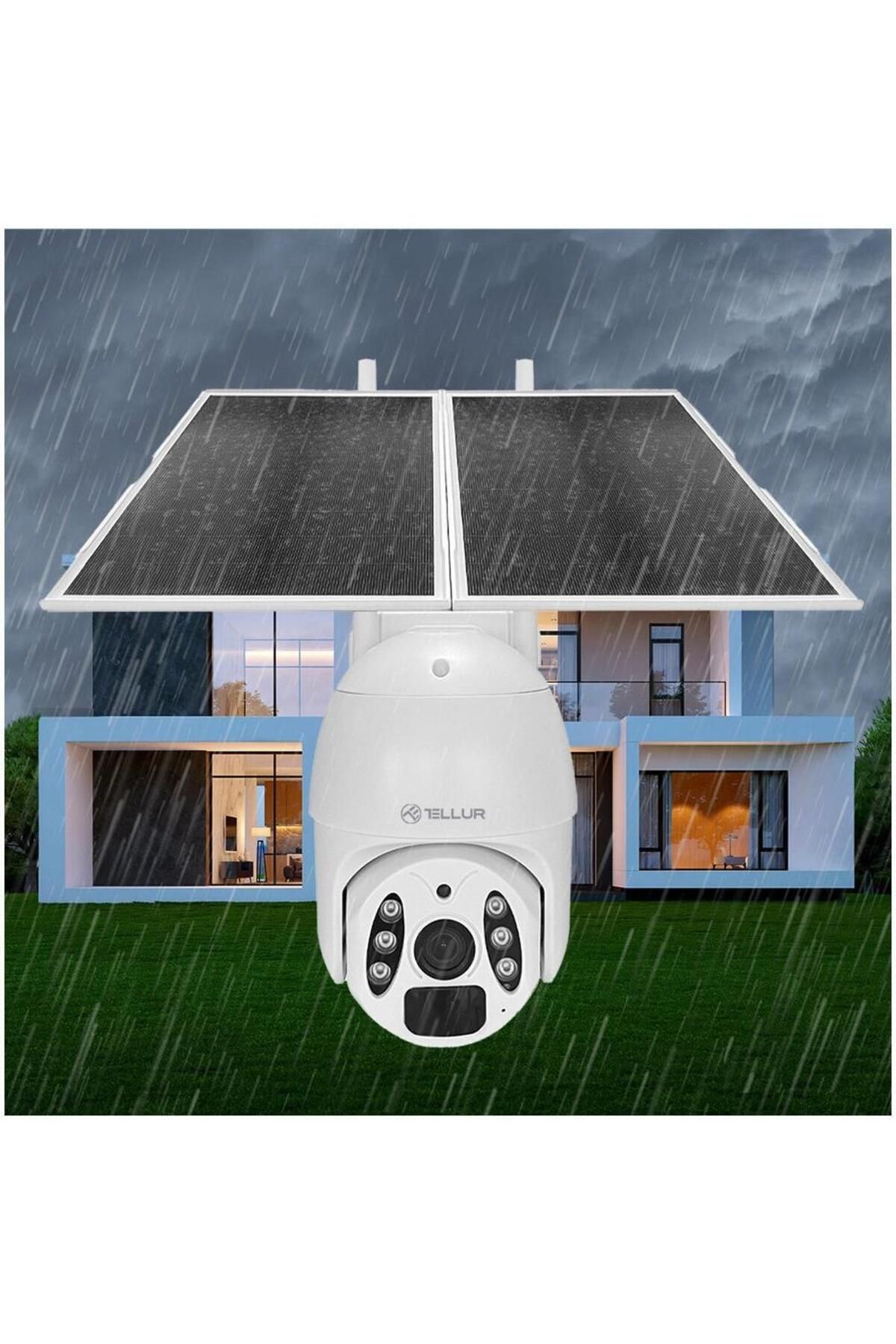 TELLUR-Cameră solară inteligentă WiFi 3MP 2K UHD, Pan/Tilt, Detecție mișcare PIR, Viziune nocturnă color 9