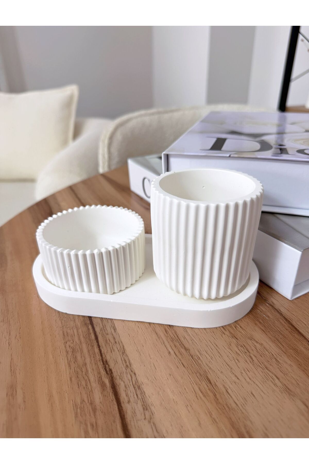 Deslina Dekoratif 3lü set Masaüstü Organizer set / Ev & Ofis