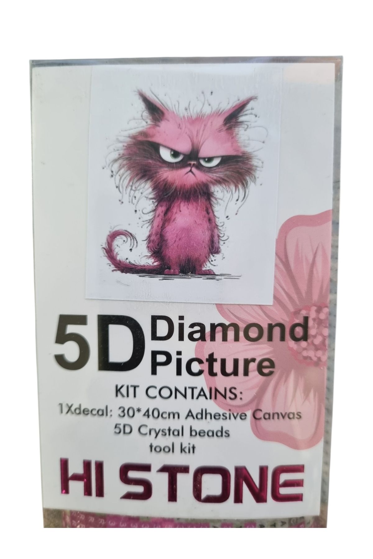 Hobiline 5D'li Elmas Boncuk Yapıştırma Taş İşleme Mozaik Goblen KİT "KIZGIN KEDİ" 30x40 cm