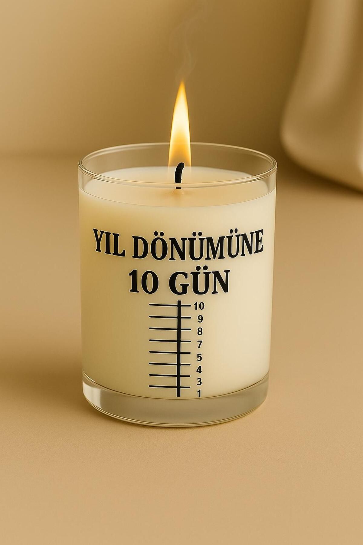ELİOSA Yıl Dönümüne Son 10 Gün Geri Sayım Mumu – Romantik Hediyelik Mum