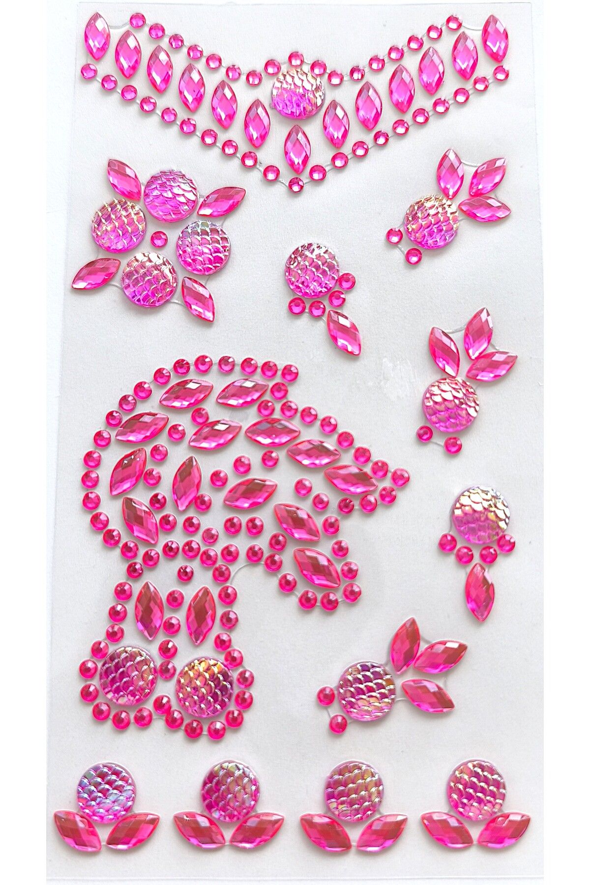 Pazar Kapısı Taş Sticker Pembe Yapışkanlı Saç , Yüz Ve Tırnak Taşı Yılbaşı Süs Dekor Işıltılı Parlak