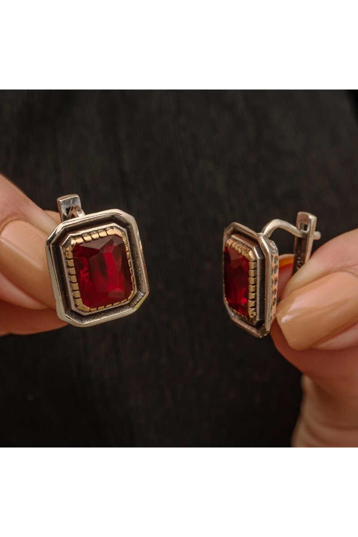 supertrend Süpertrend Gümüş Yakut Taşlı Otantik Kadın Küpe