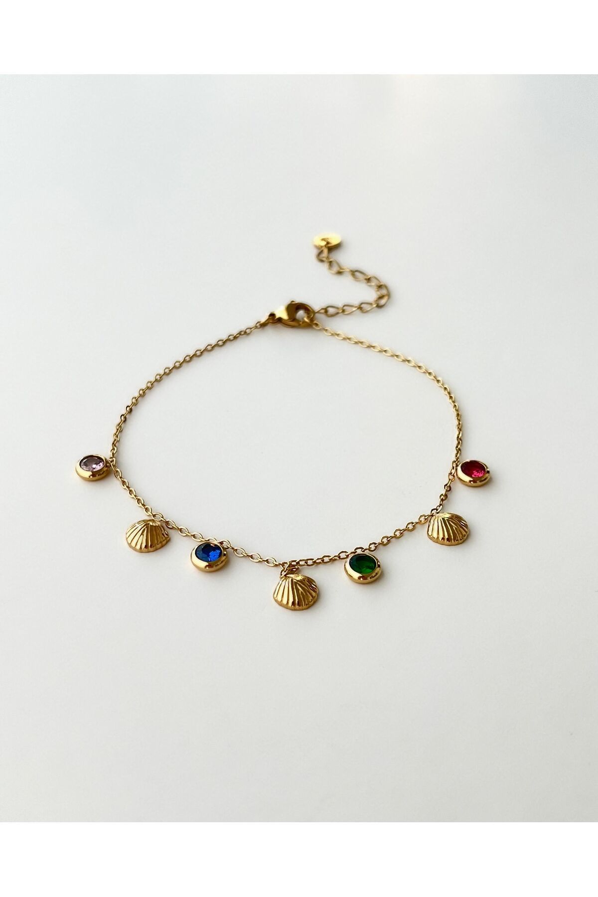 eyla collection Çelik Charmlı Halhal – Altın Renkli, Suya Dayanıklı