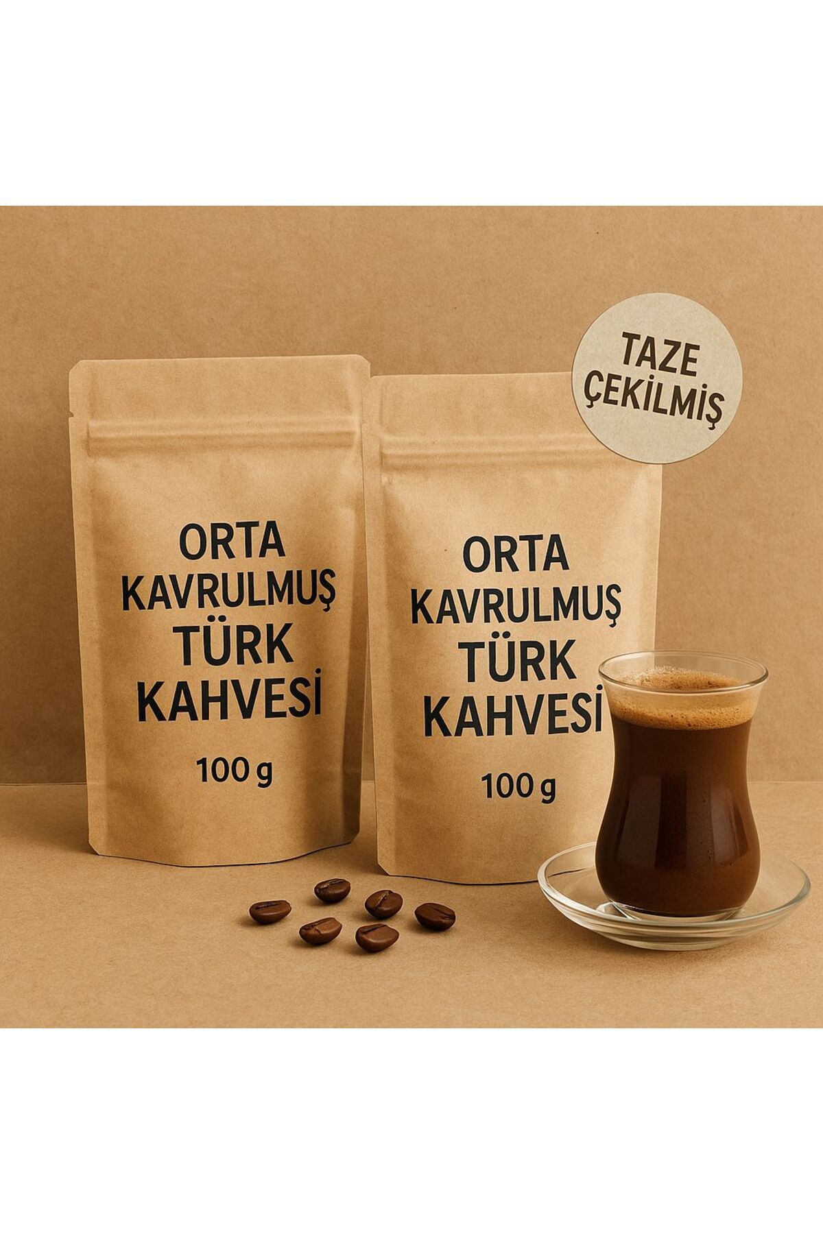 Hepyek Tarihi Büyüksaat Kahvecisi Orta Kavrulmuş Türk Kahvesi 100 gr x 2 Paket– Taze Çekilmiş , Bol Köpüklü