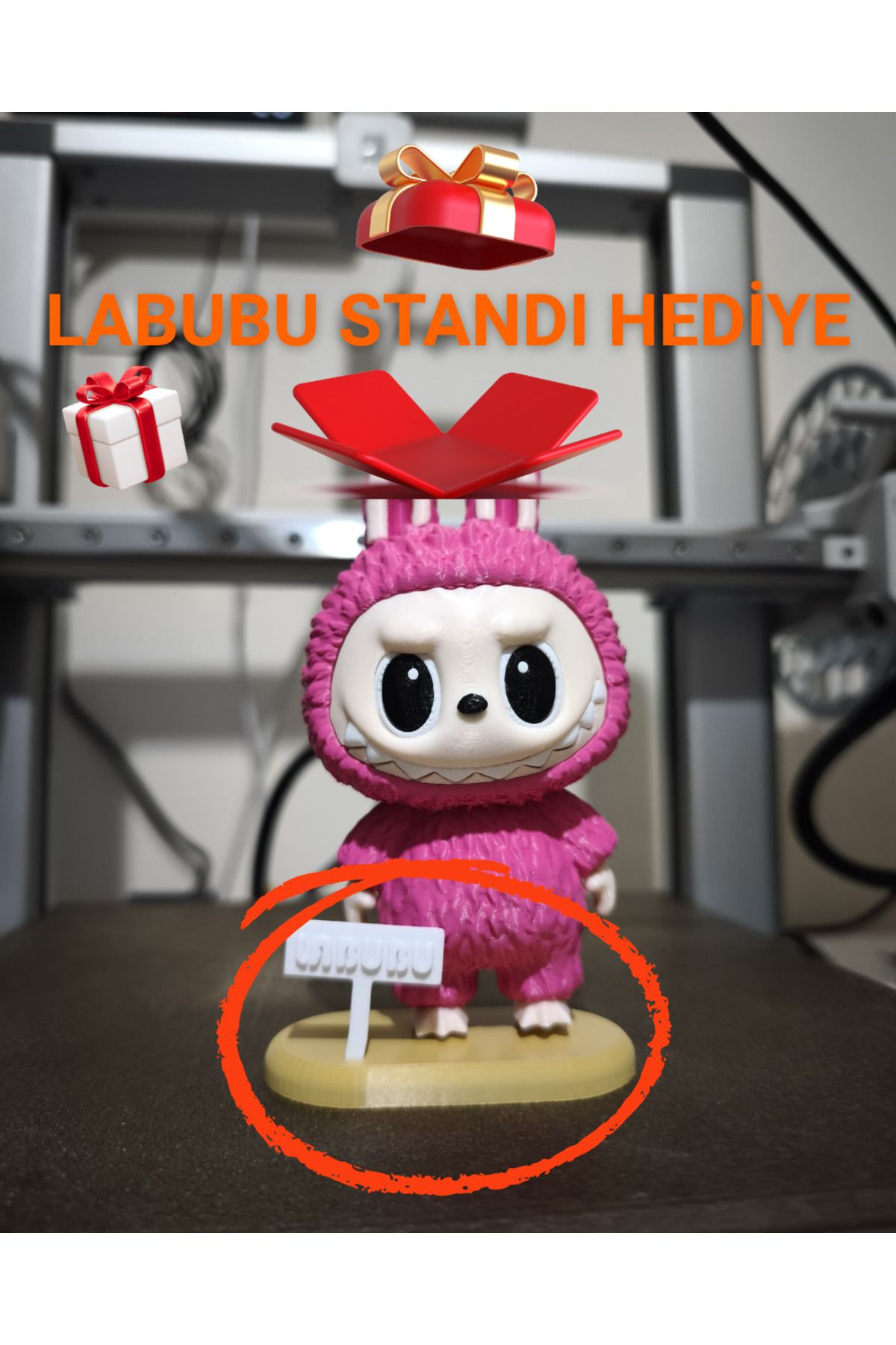 ARKOD3B LABUBU FİGÜR OYUNCAK - Pembe Kostümlü - Koleksiyonluk