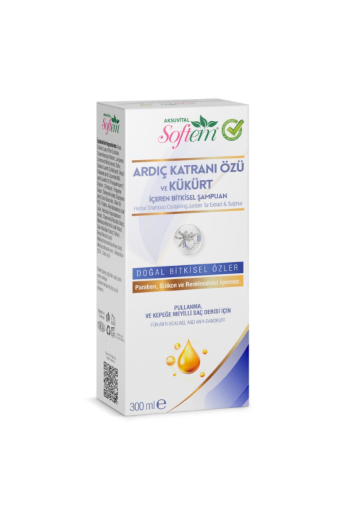 GÜLCE LOKMAN HEKİM AKTAR Aksu Vital Ardıç Katranı Özü ve Kükürt Bitkisel Şampuan 300 ml
