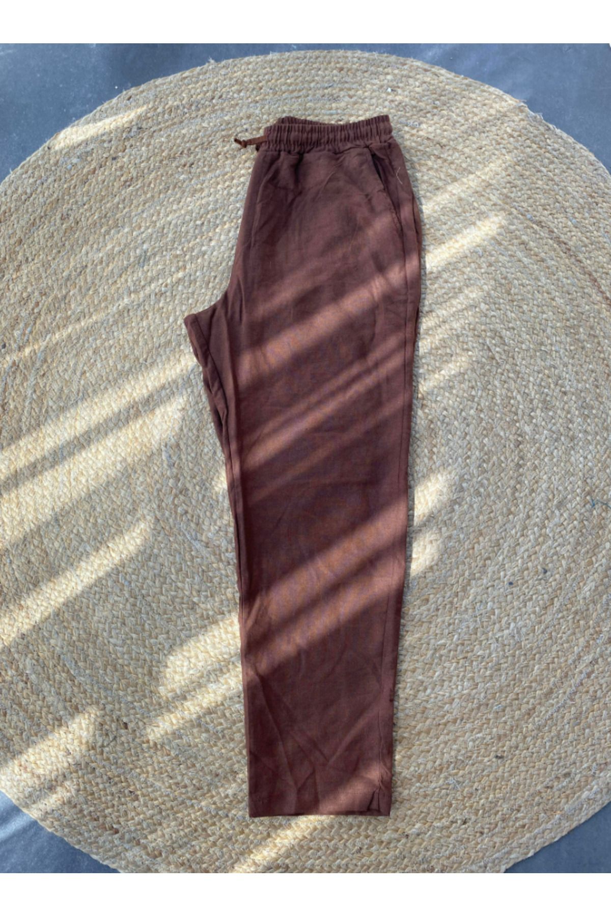 SCSARVİN Bel Lastikli Baggy Keten Pantolon PNC 4038