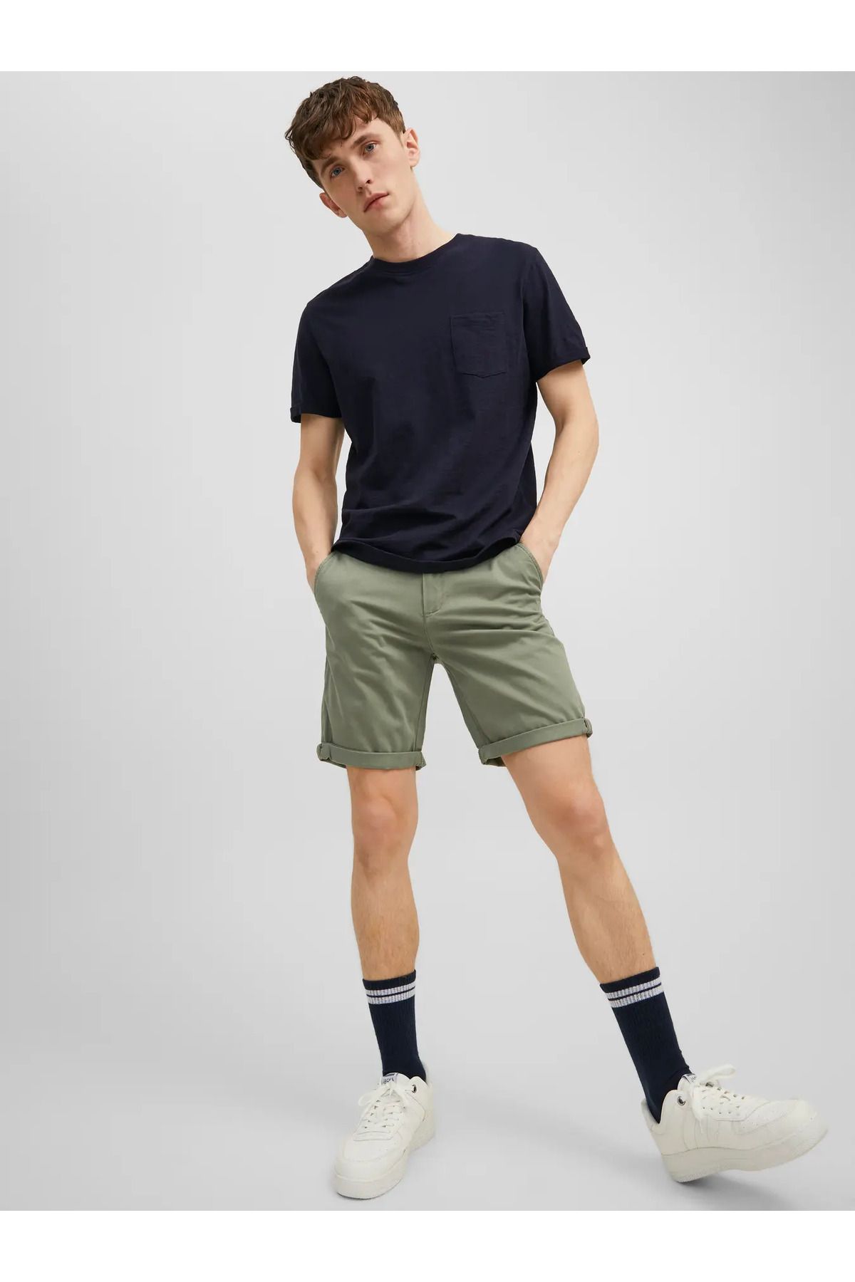 Jack & Jones Erkek Regular Fit Haki Chino Şort - 12165604