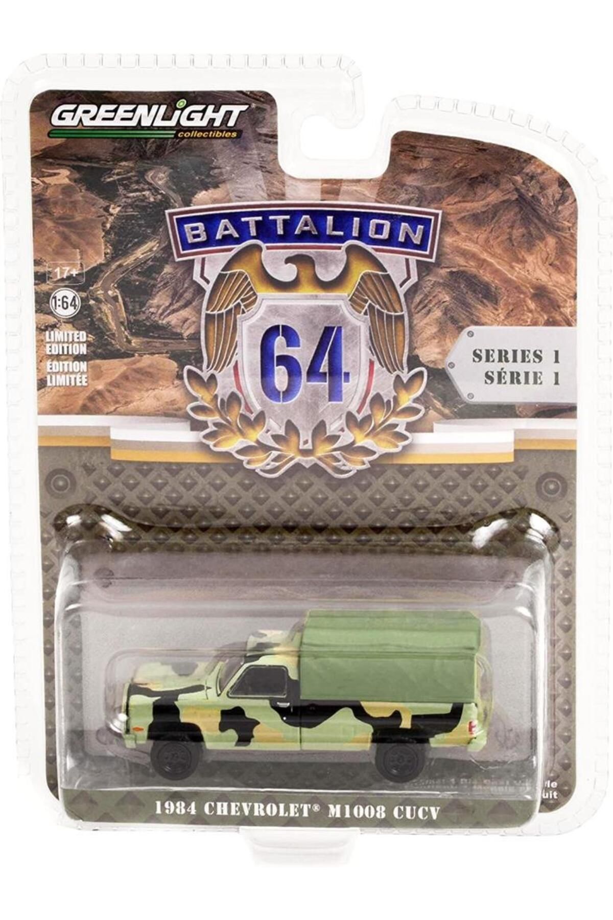Greenlight 1984 Chevrolet M1008 CUCV Pickup Truck with Cargo Cover Camouflage 1/64 Model Araba
