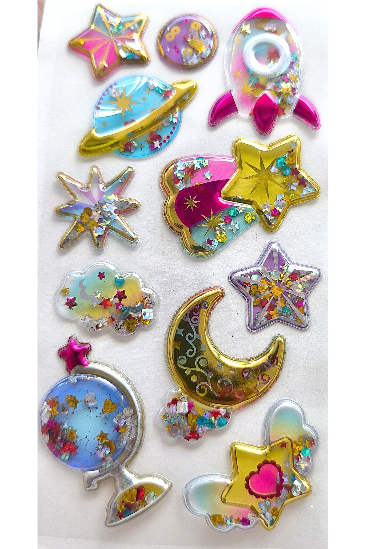 Pazar Kapısı Kabartmalı Yapışkanlı Sticker, Süs Dekor Işıltılı Parlak Simli