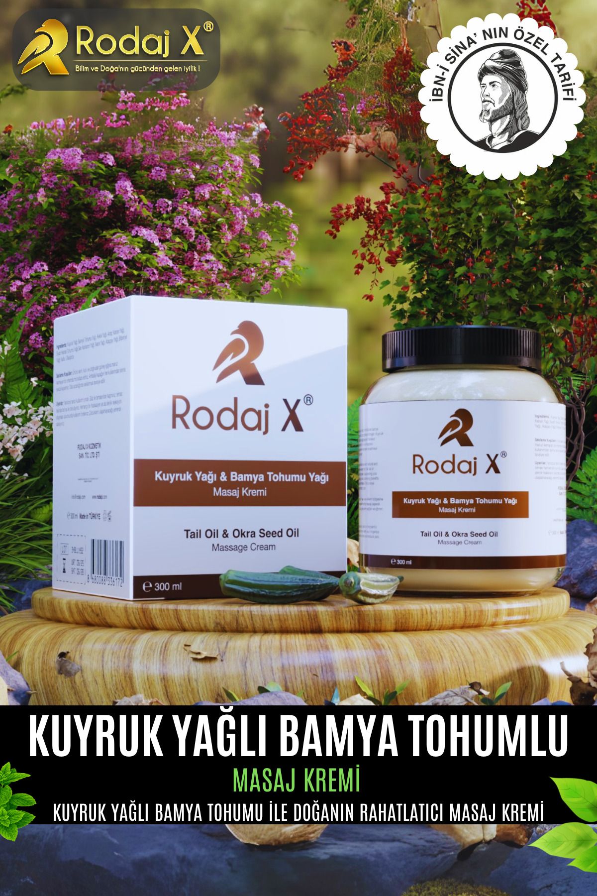 Rodaj X Kuyruk Yağlı Ve Bamya Tohumlu Yağlı Masaj Kremi 300ml