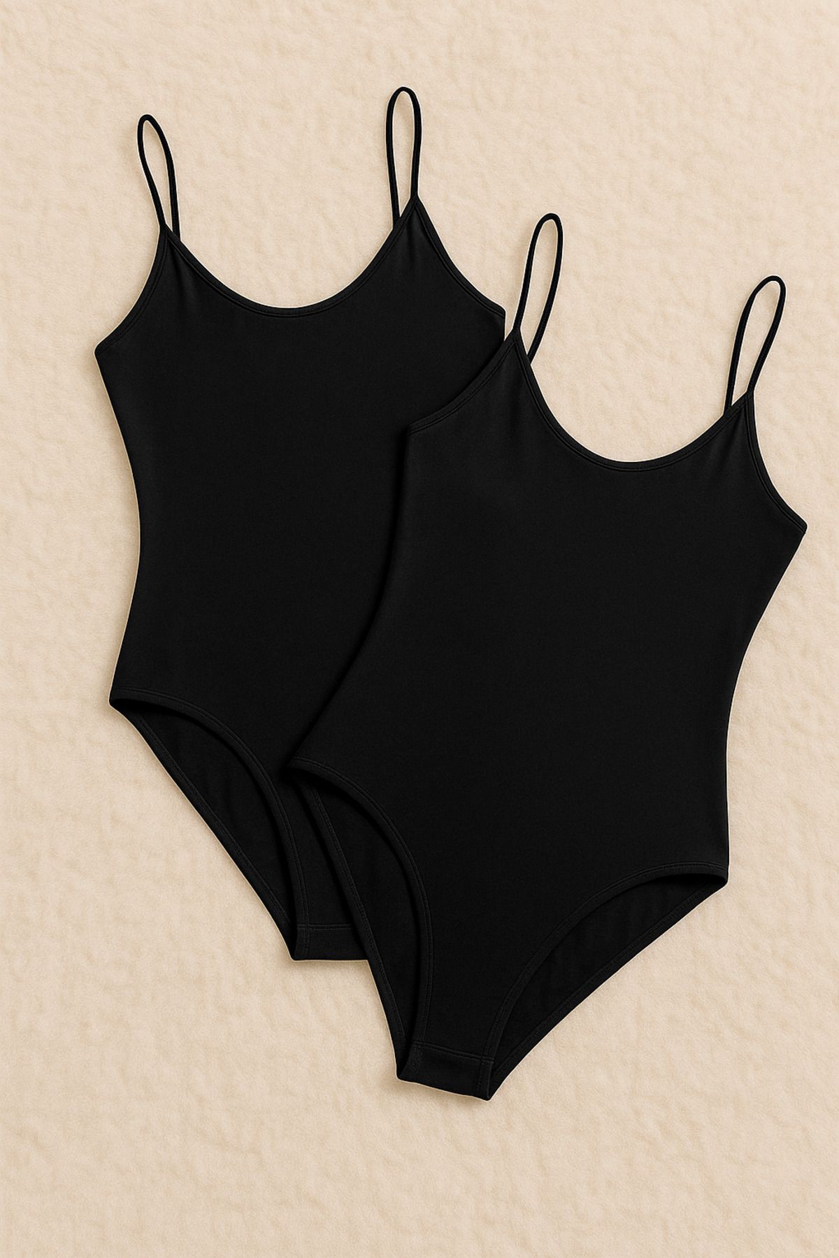 Loule Kadın Giyim İp Askılı Likralı Penye 2 Adet Çıtçıtlı Body LL.K60.O012.001