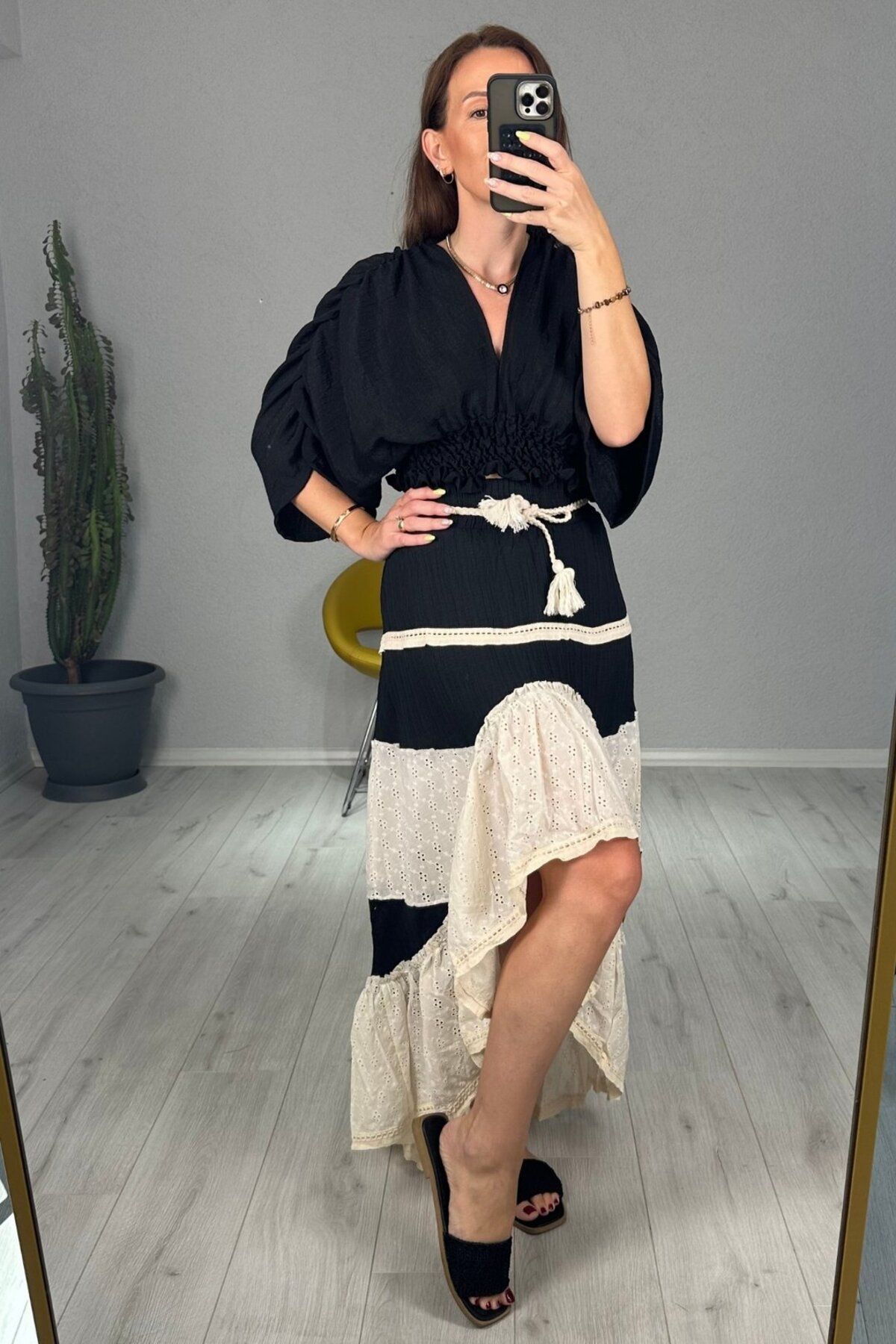 lady special Fisto Detaylı Fırfırlı Etek