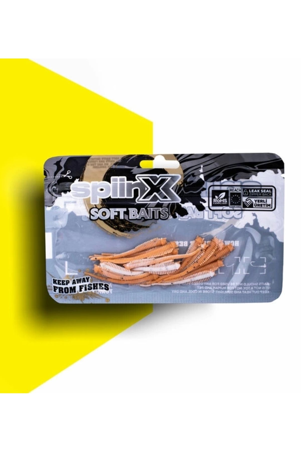 SpiinX Sandworm Lrf Silikon 6cm 18p Renk: Milky Tan