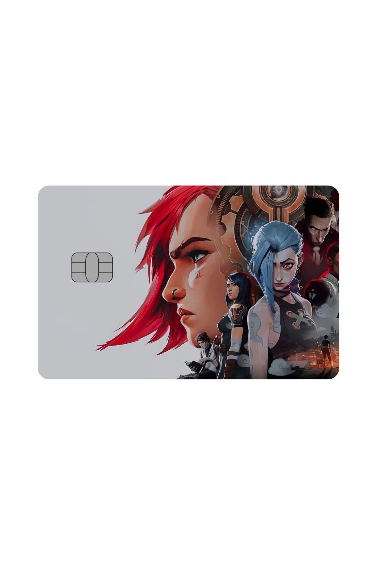 yoyadizayn Arcane Jinx Vi Anime Legue Of Legends Öğrenci Kartı, Kredi Kartı Kaplama, Metro Kartı, Akbil