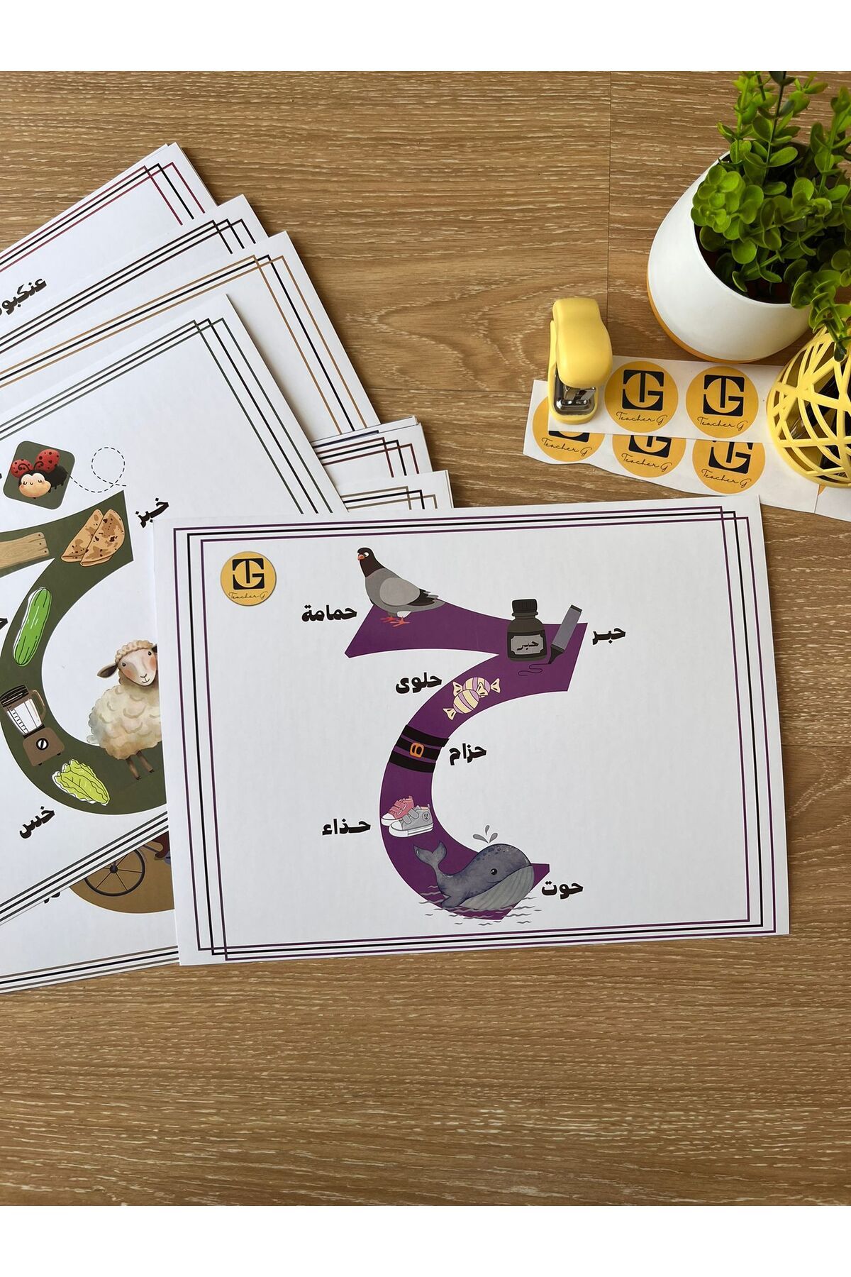 Teacherg game Hâ Harfi – Görselli Arapça Eğitim Posteri – (Kelime ve Görsel) (16,5x24cm) 1 adet