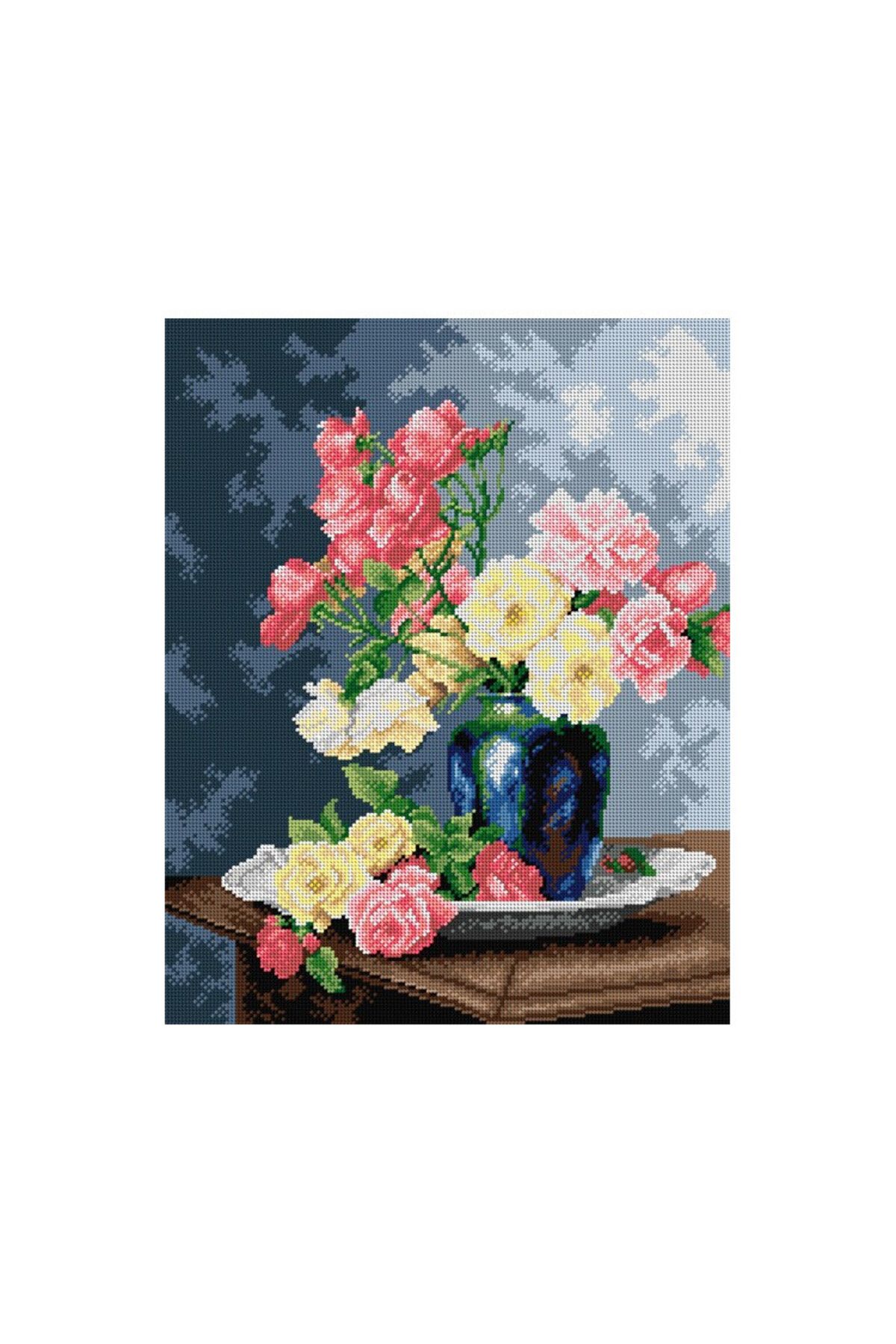 Orchidea Baskılı Goblen Vazoda Güller 2776 40*50 cm