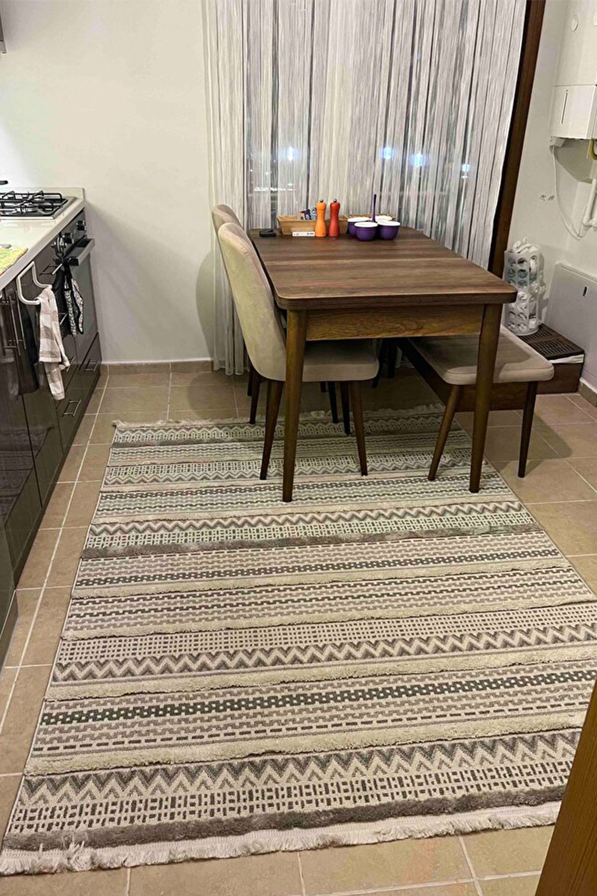Has Halı Nuvia 2207 Gri - Salon, Koridor (Yolluk), Mutfak, Antre, Yatak ve Oturma Odası Halısı